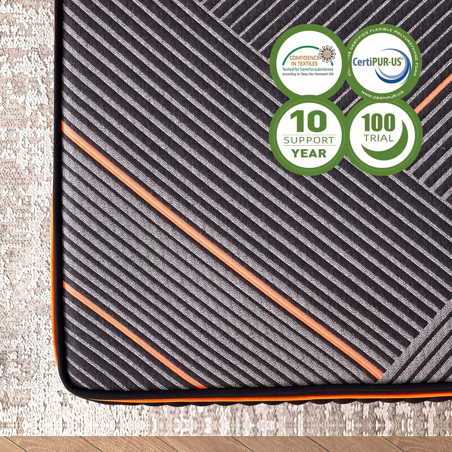 Queen Mattress, 14 Inch Plush Hybrid Mattress Memory Foam with Individually Pock