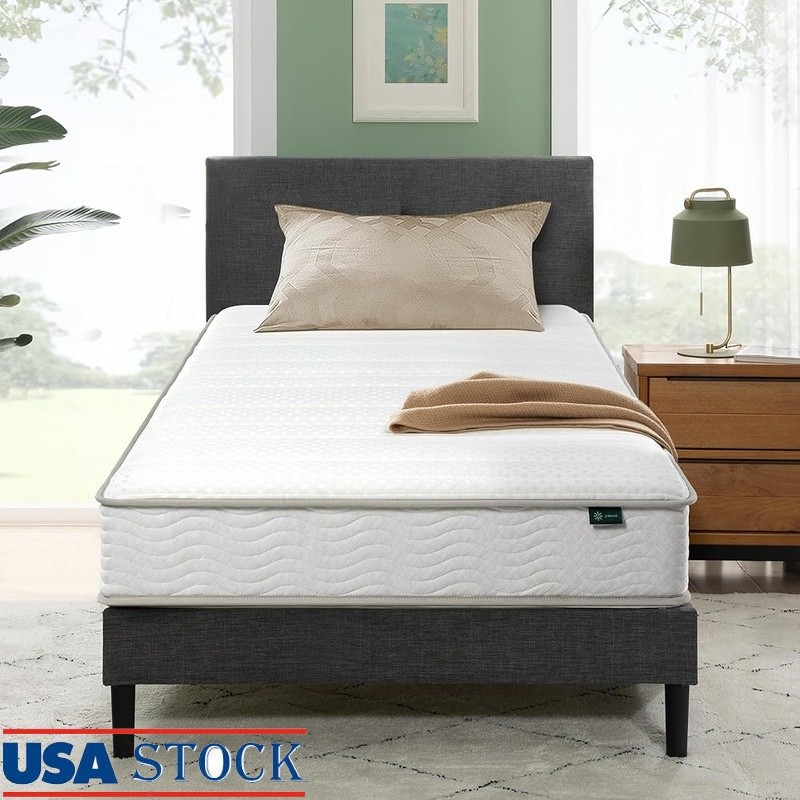 Hybrid Twin Mattress Medium Firm Support Foam Coils CertiPUR-US Safe Durable