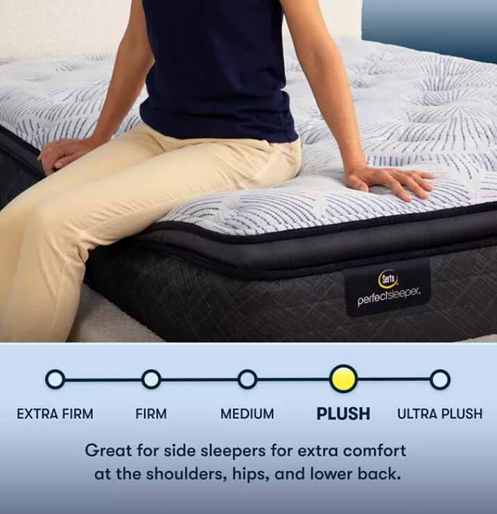 Serta Perfect Sleeper Blue Lagoon Night Plush Pillow Top Queen Mattress 14″