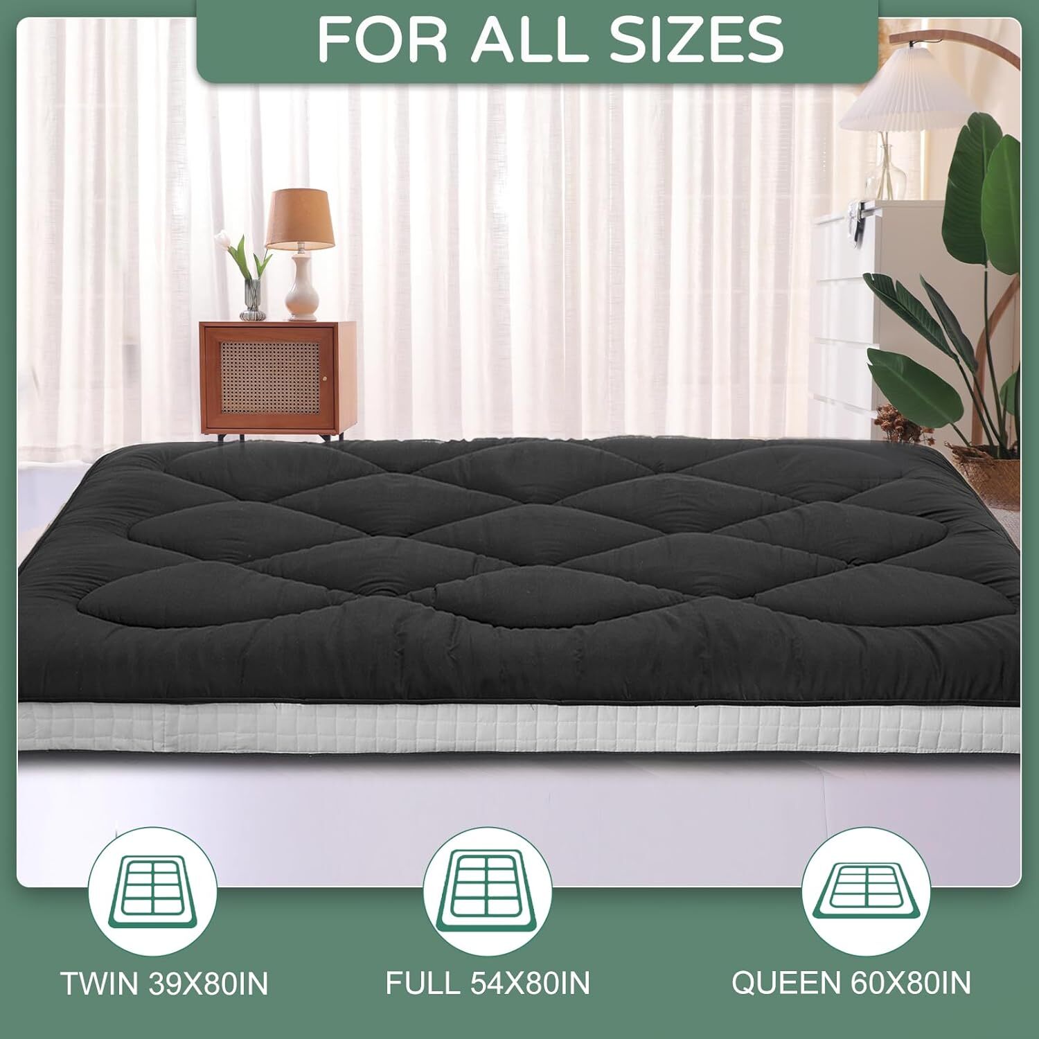 NAIZEA Memory Foam Mattress 2.5 inch / 4 inch Folding Mattress Travel Guest Mat