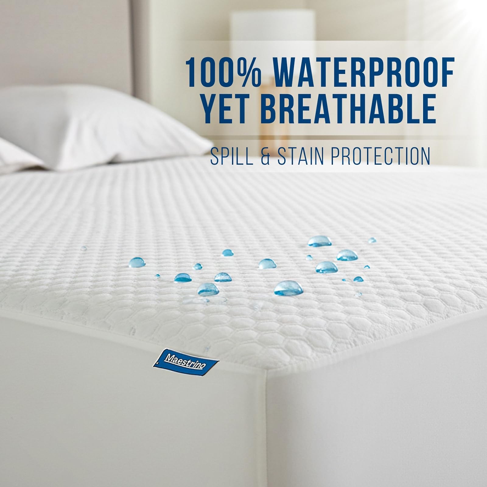 Luxury California King Size Tencel Waterproof Mattress King, White