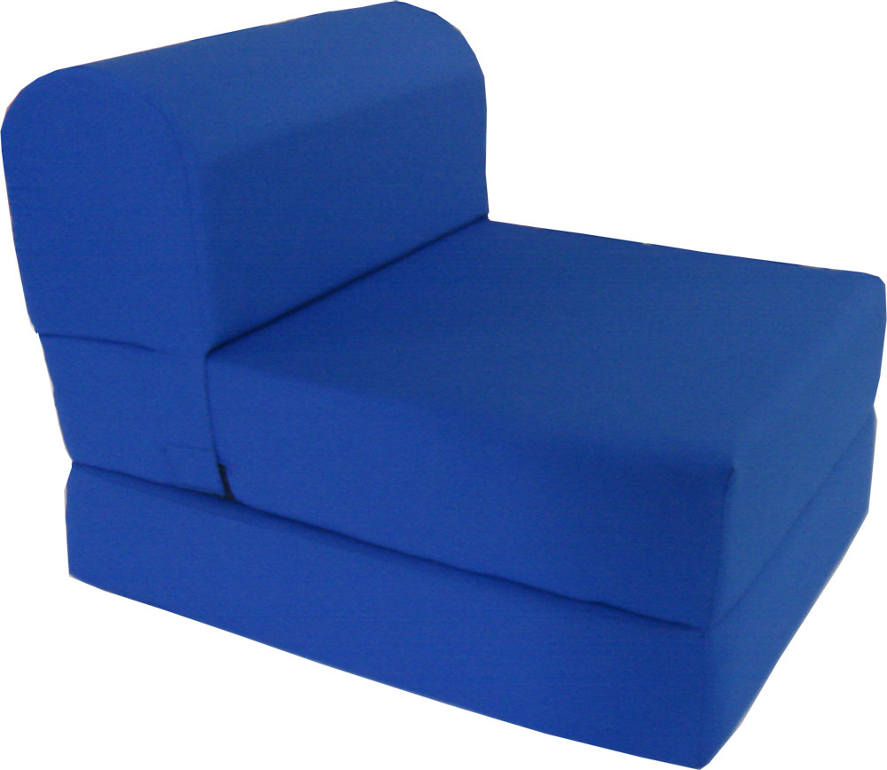 Royal Blue 6 x 24 x 70 Sleeper Chair Folding Foam Bed, High Foam Density 1.8 lbs