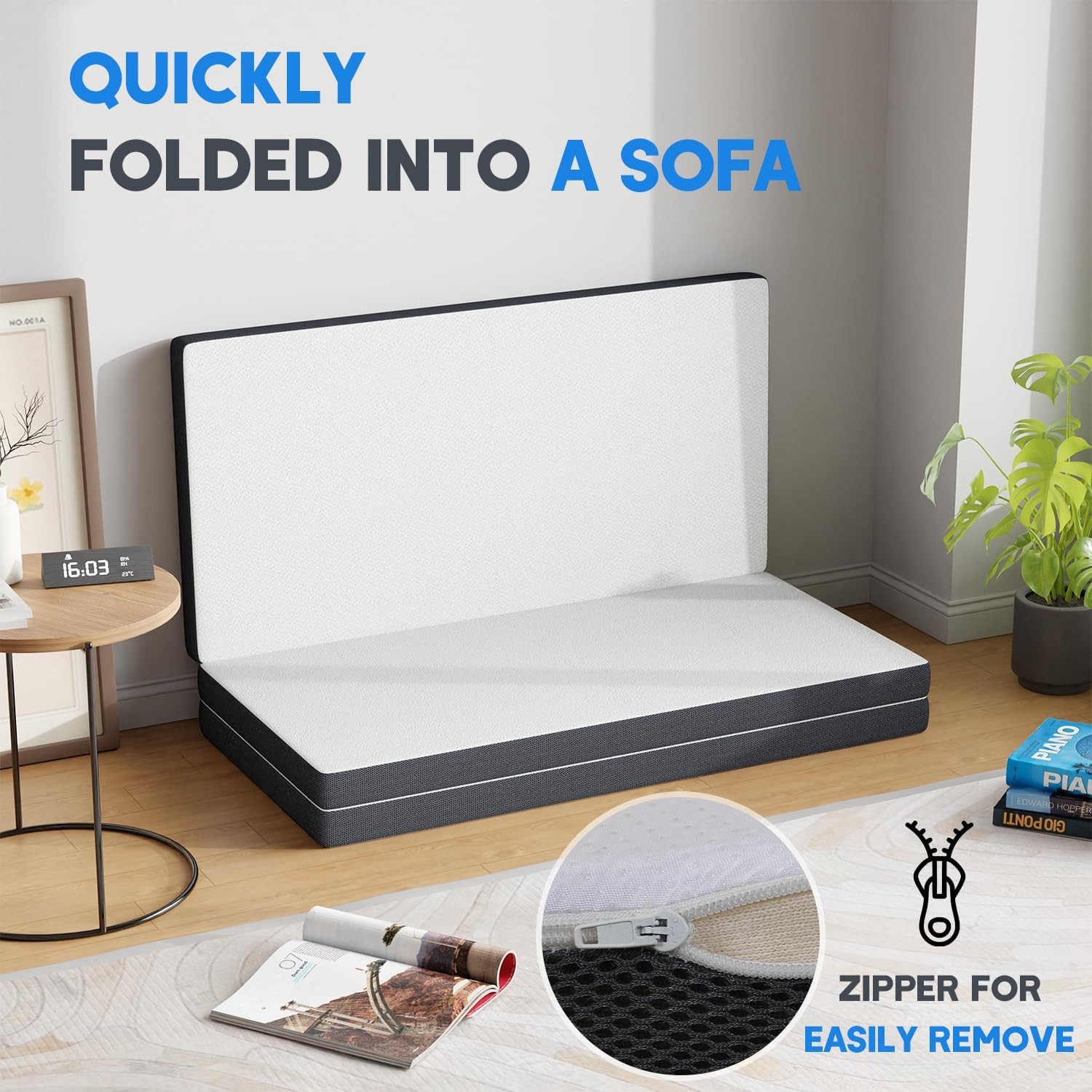 Foldable Medium-Firm Mattress for Kids & Adults – Washable Cover, RV & Camping U