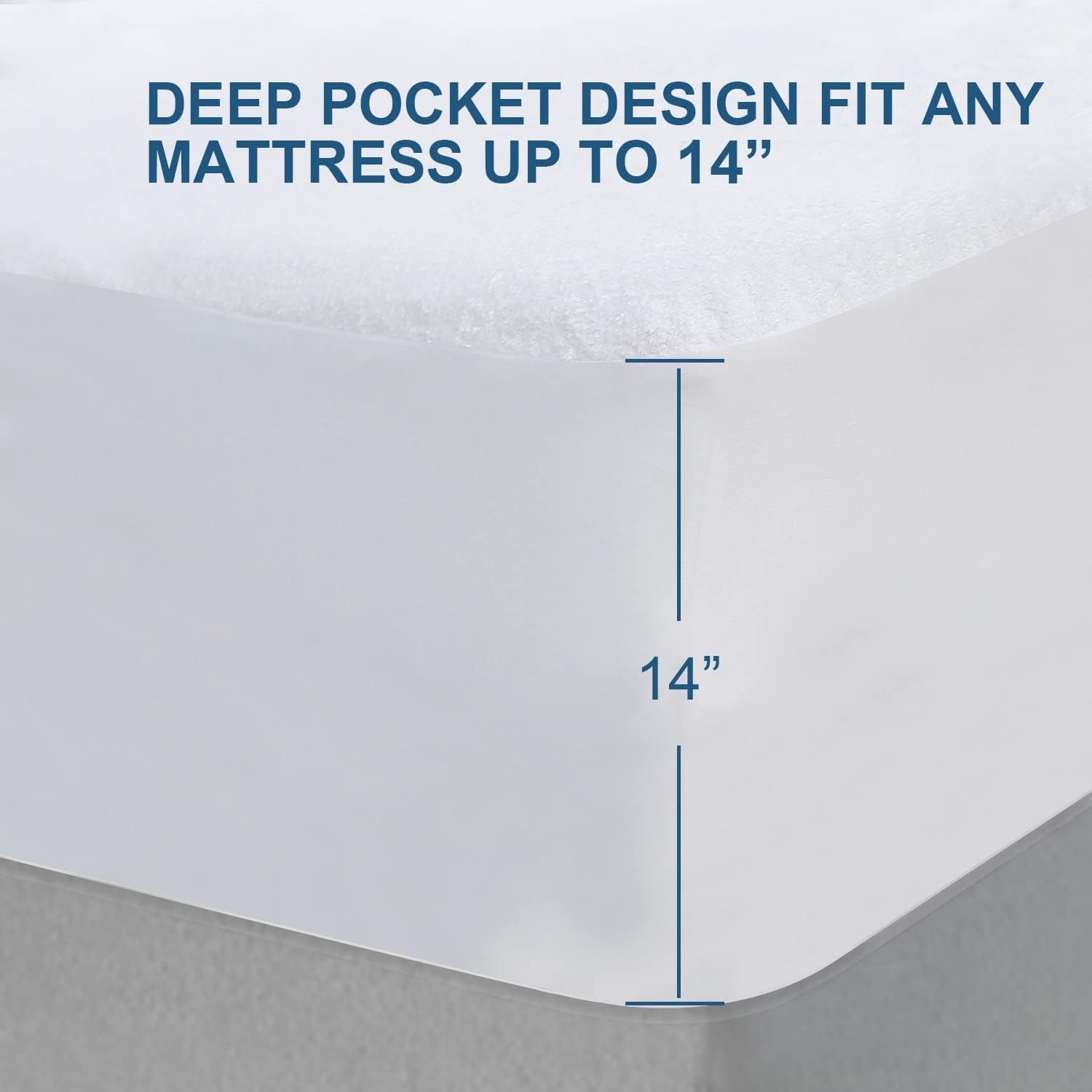 Twin XL Mattress Protector Cover Cooling,Extra Long XL, White