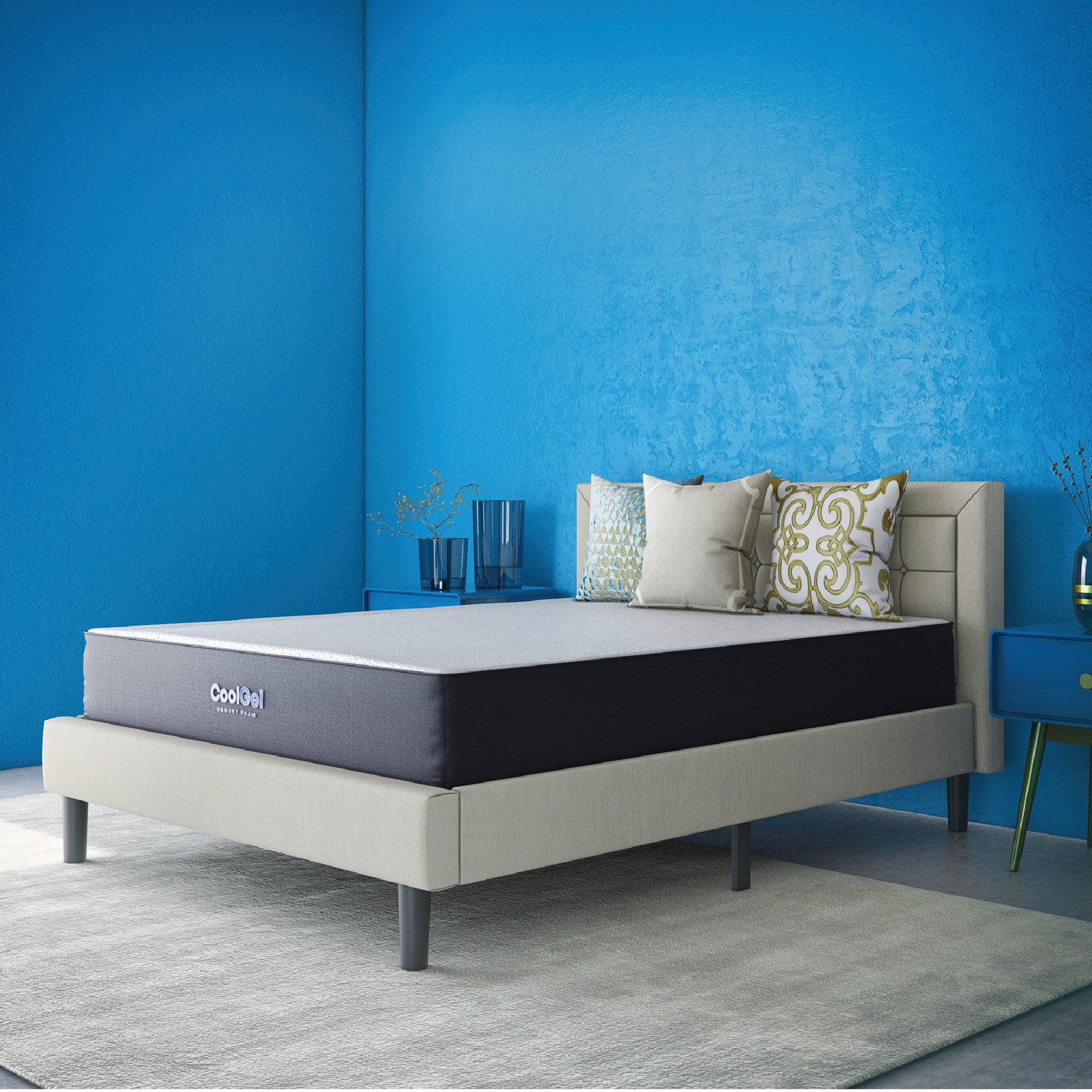 Cool Gel 10″ Twin-XL Medium Tight Top Gel Memory Foam Mattress, Grey