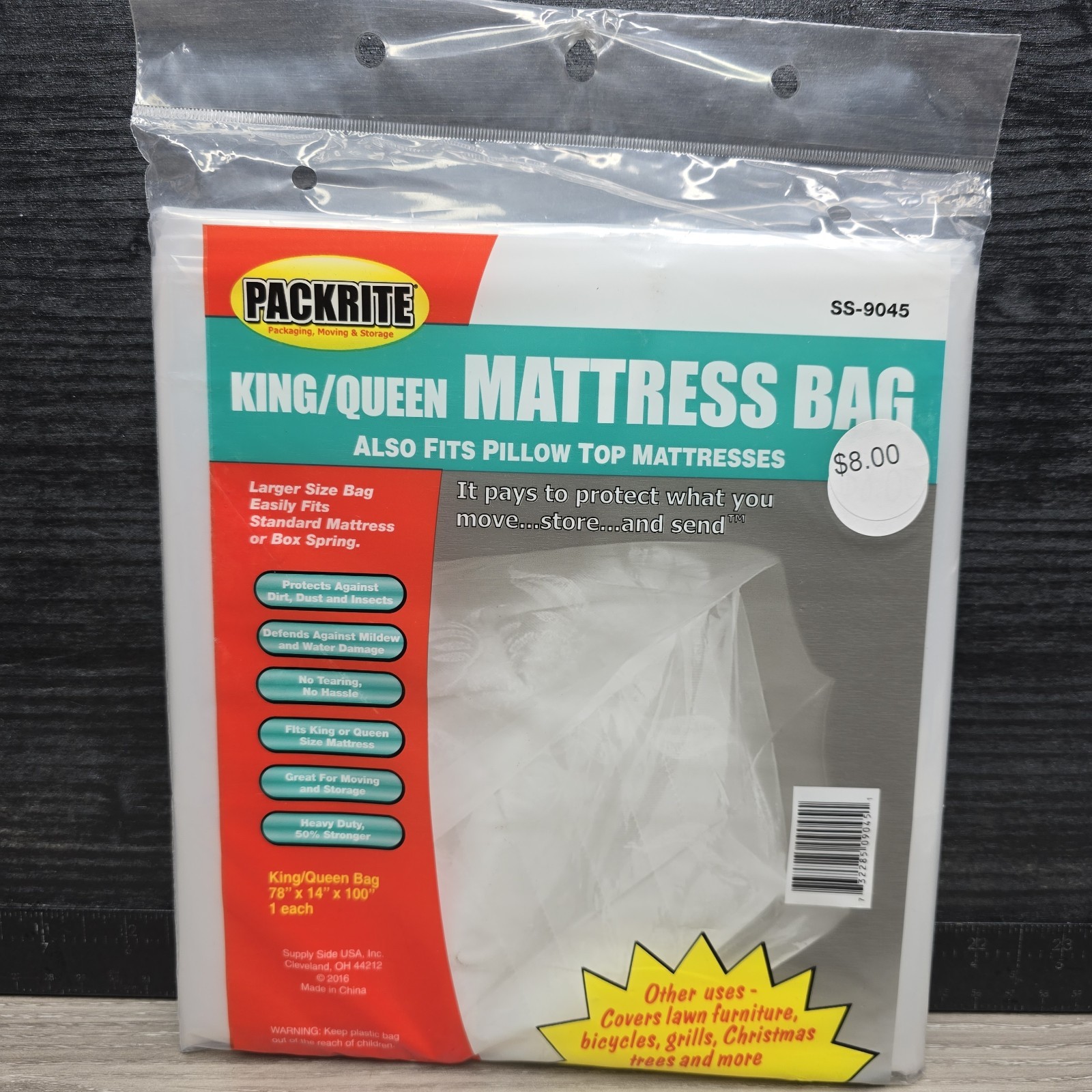 Packrite King/Queen Mattress Bag 78x14x100 Inches 1 Count Heavy Duty – Brand New