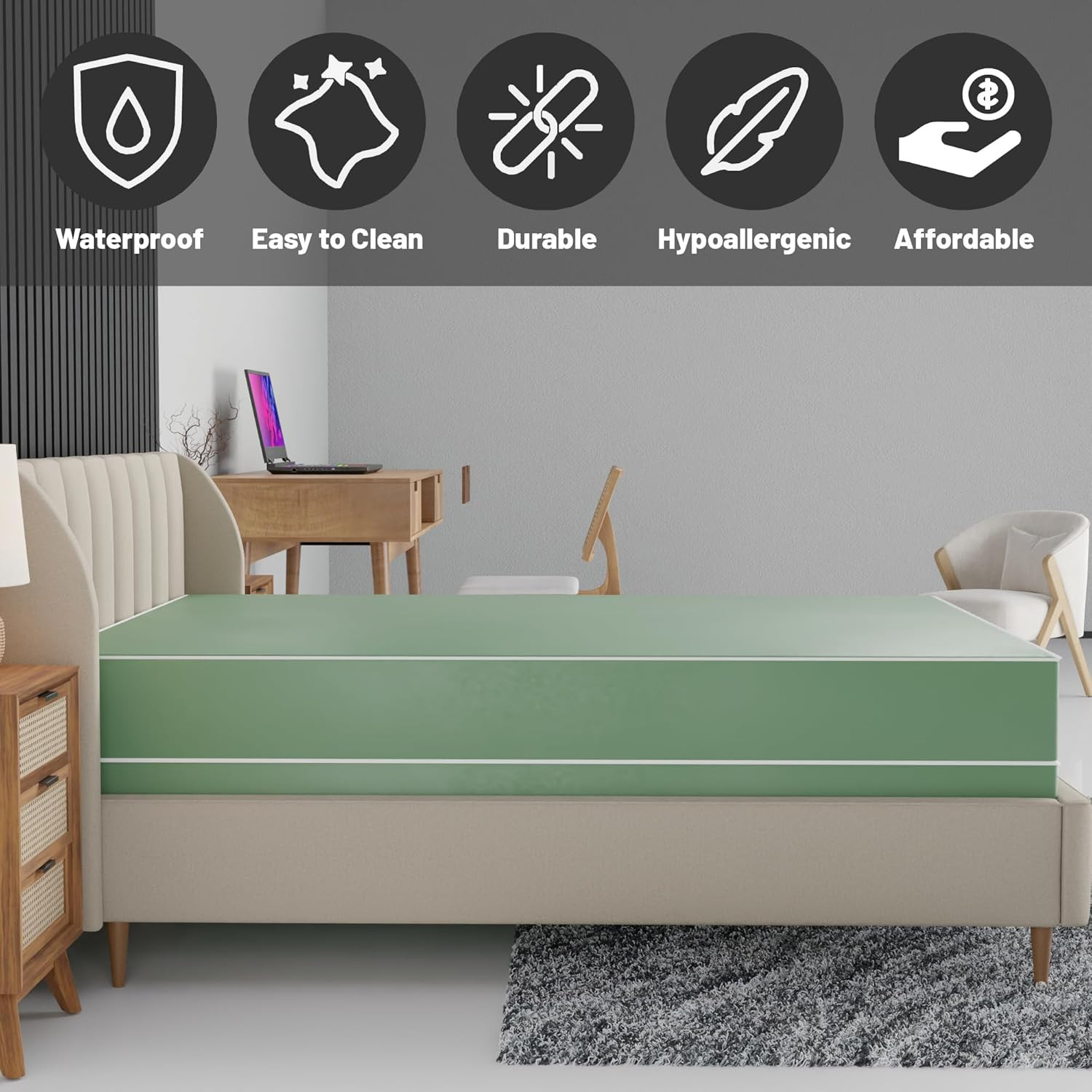 8″ Firm Double-Sided Waterproof Innerspring Mattress & Boxspring Set, Twin