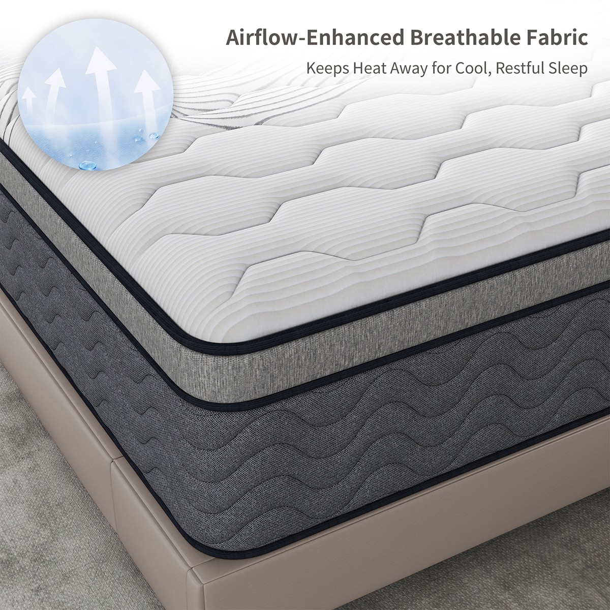 12″ Full Queen King Hybrid Mattress Medium Firm Soft Memory Foam Spring in a Box