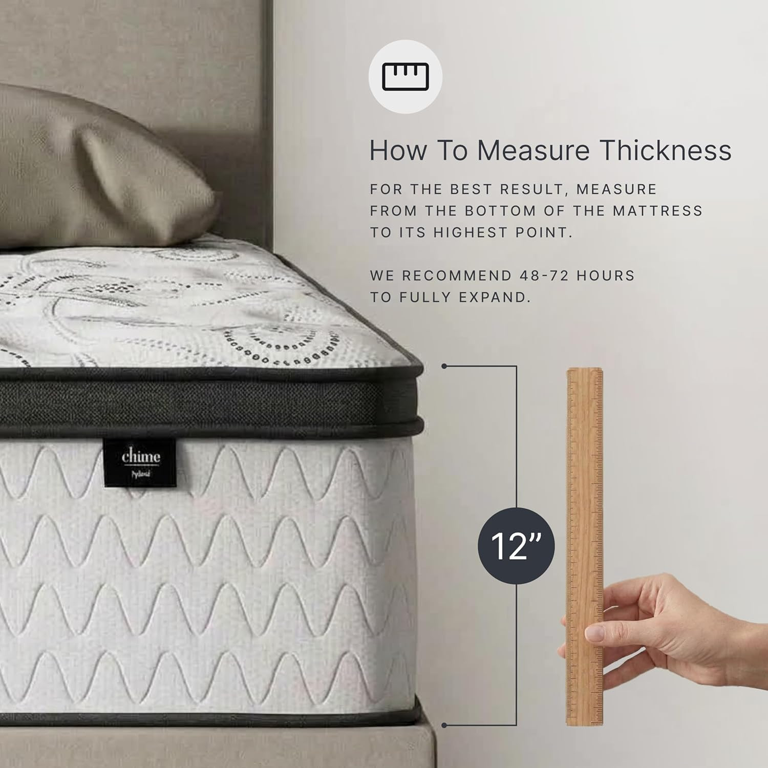 Signature Design by Ashley Chime Hybrid King 12″ Mattress with Gel Memory Foam,