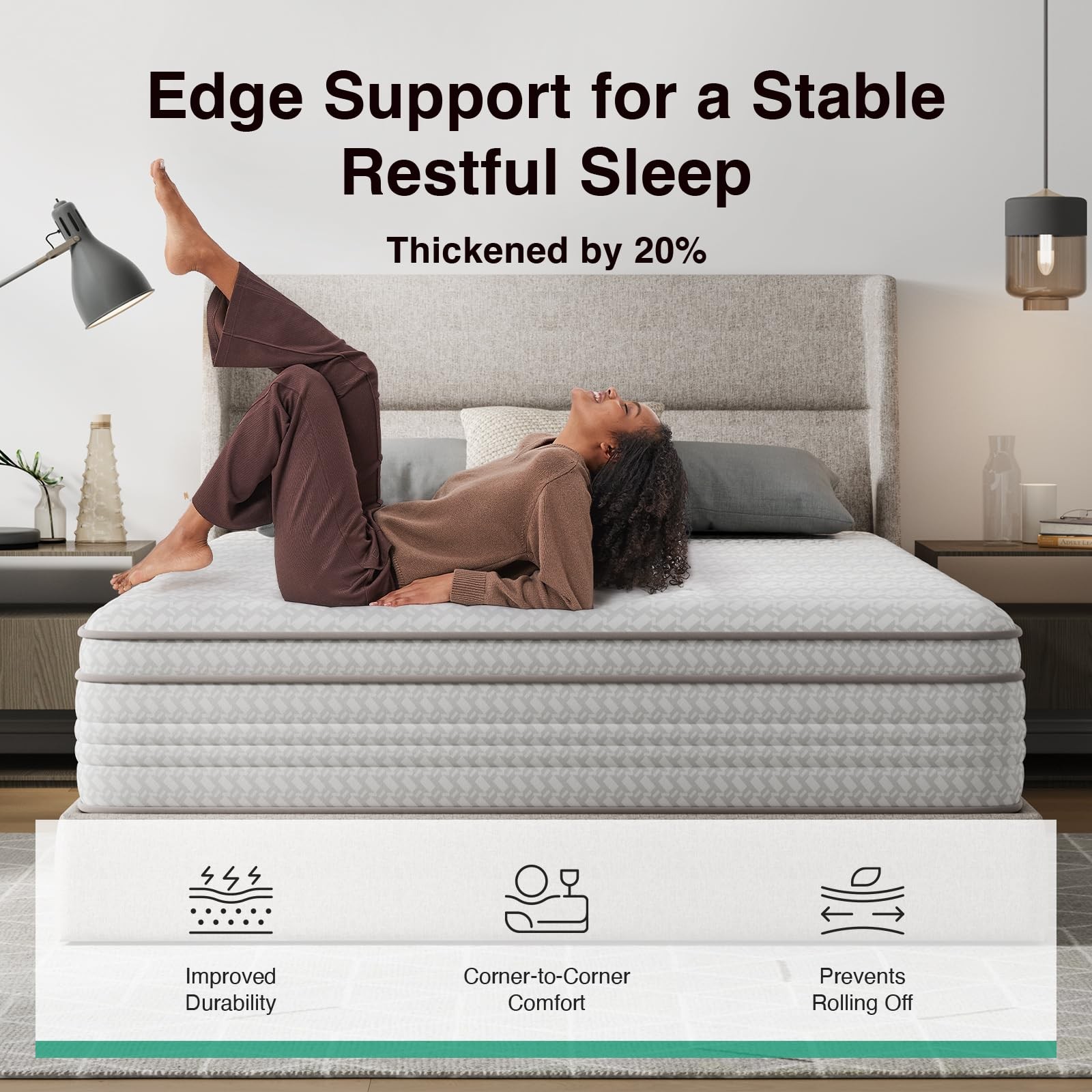 Twin Mattress, 10 Inch Twin Size Mattresses in a with Smarts™ Pocket Coil for…