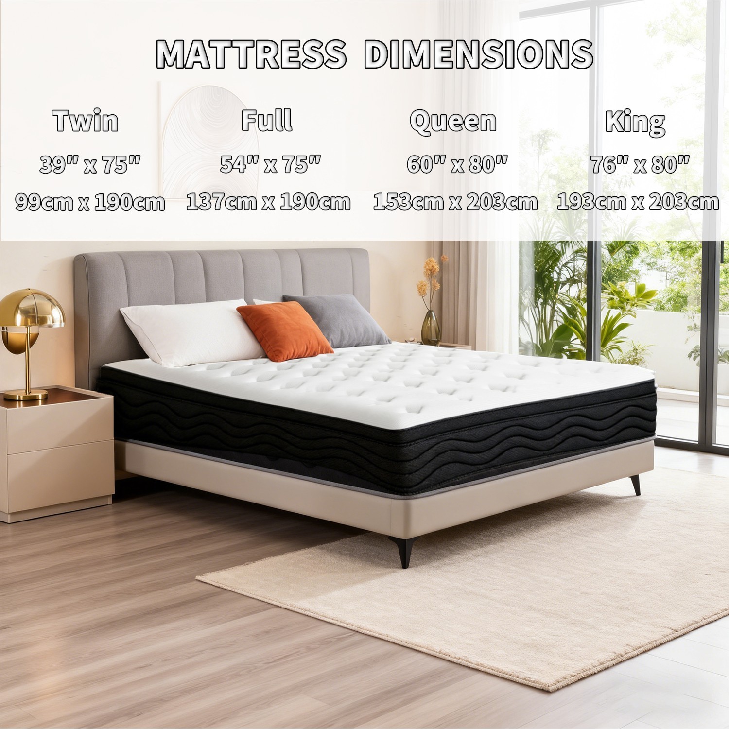 8″10″12″14 Twin Full Queen King Size Mattress in a Box Hybrid Spring Memory Foam