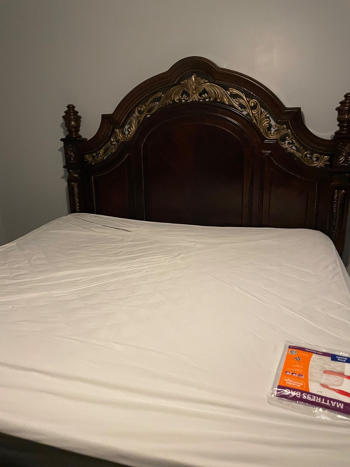 mattress king size, includes bed frame lightly used