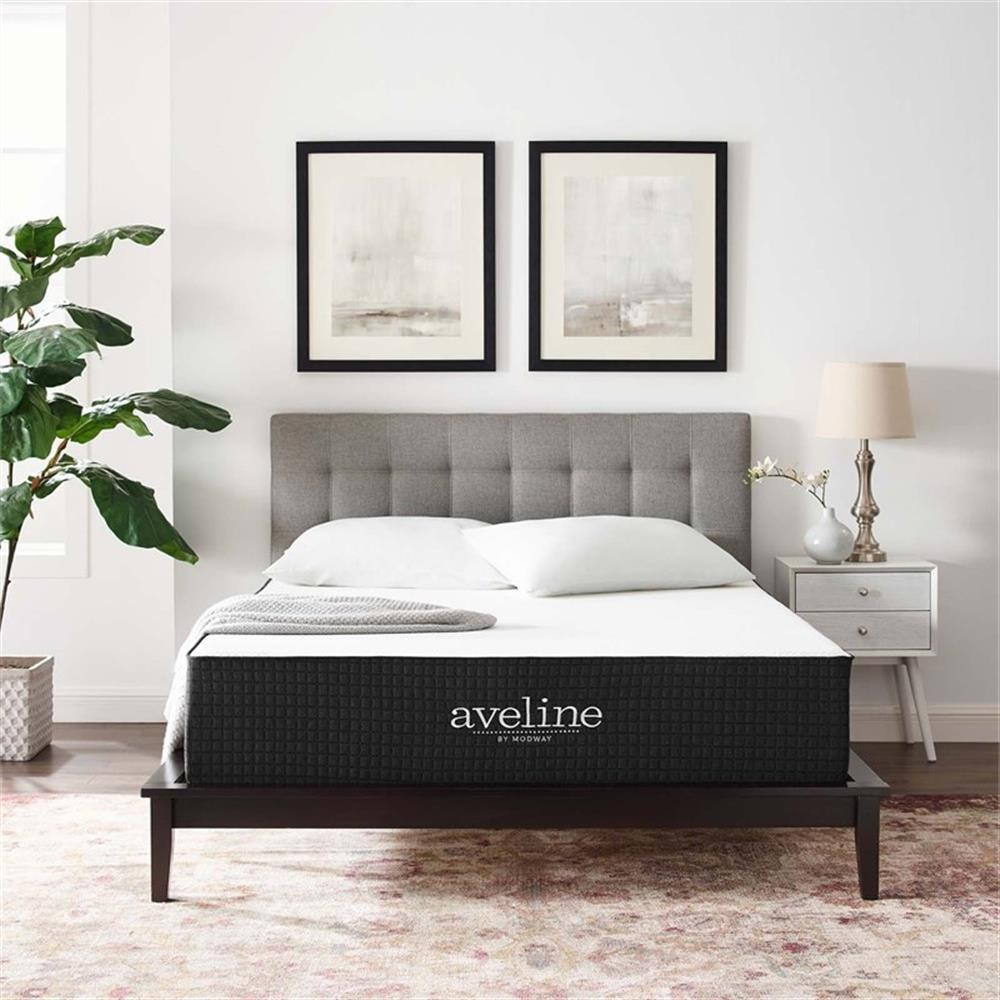 Modway Aveline 12″ Modern Style Memory Foam Queen Mattress in White