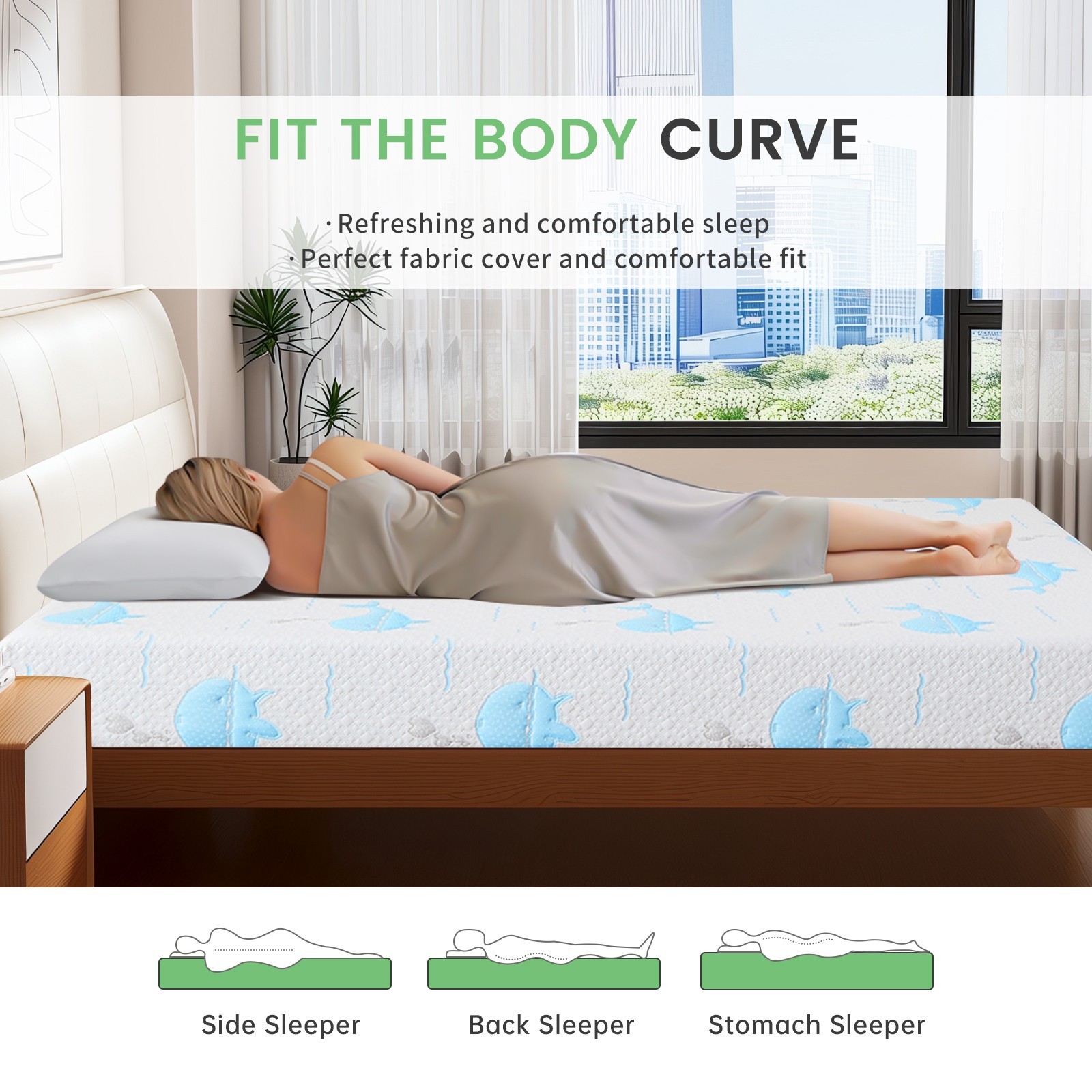 5″ 6″ Cooling Gel Memory Foam Mattress with Breathable Washable Cover in a Box