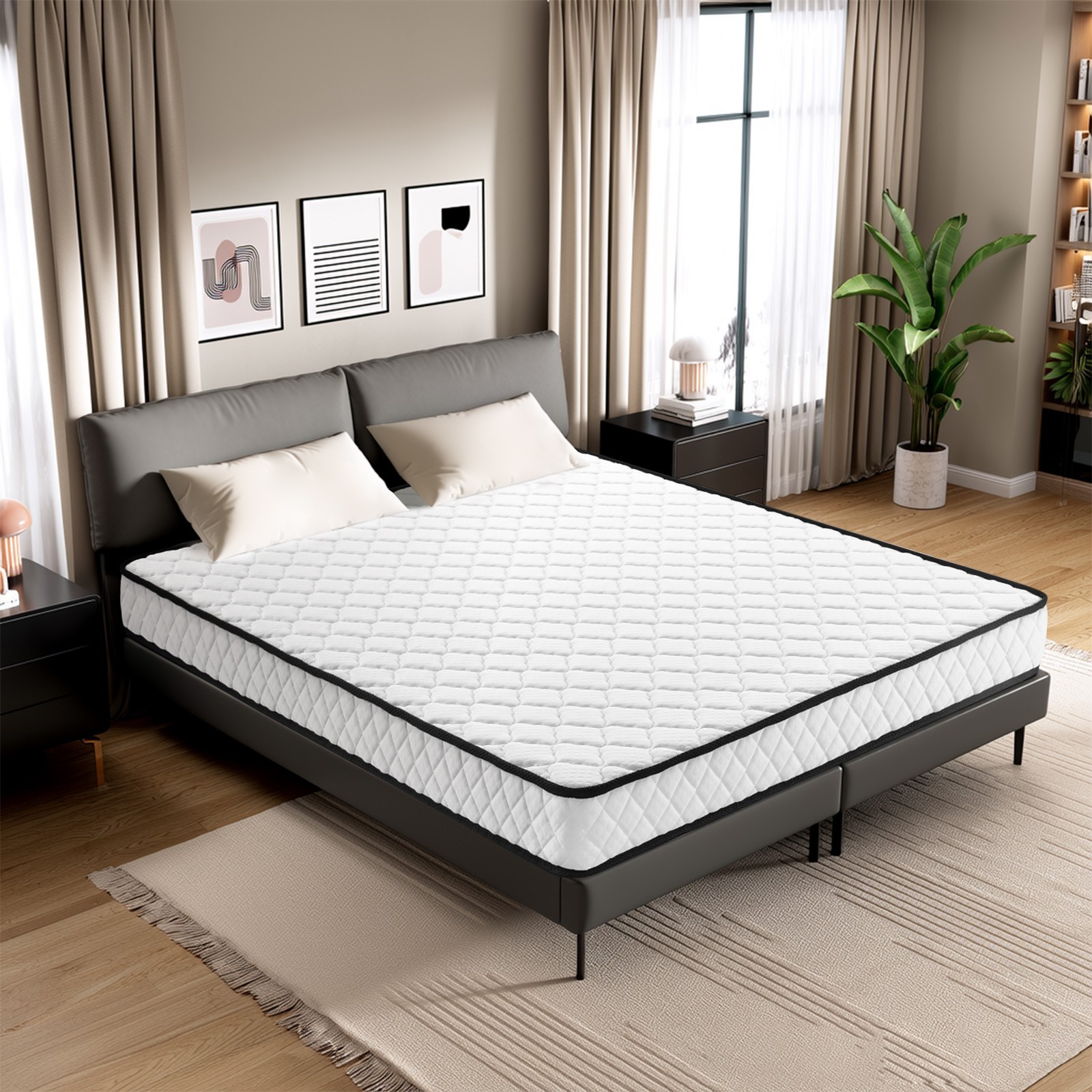 6 Inch Gel Memory Foam Mattresses Medium Firm for Cooling Sleep &Pressure Relief