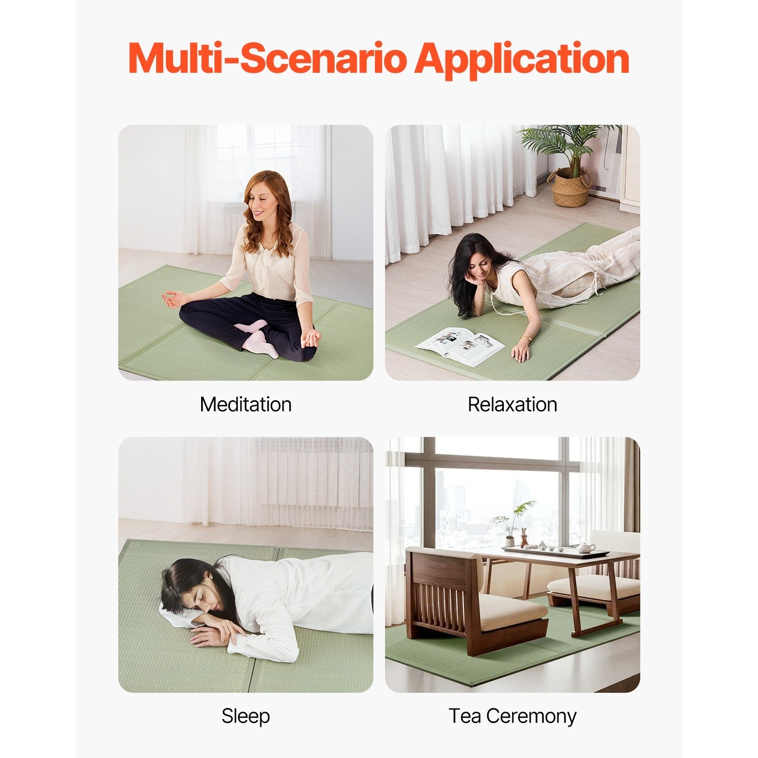 Traditional Japanese Tatami Mat, Twin Sized Foldable Tatami Mattress