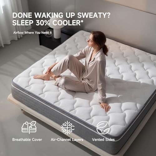 Size Mattress,12 Inch Hybrid Mattress in a Box with Memory Foam Queen Modern