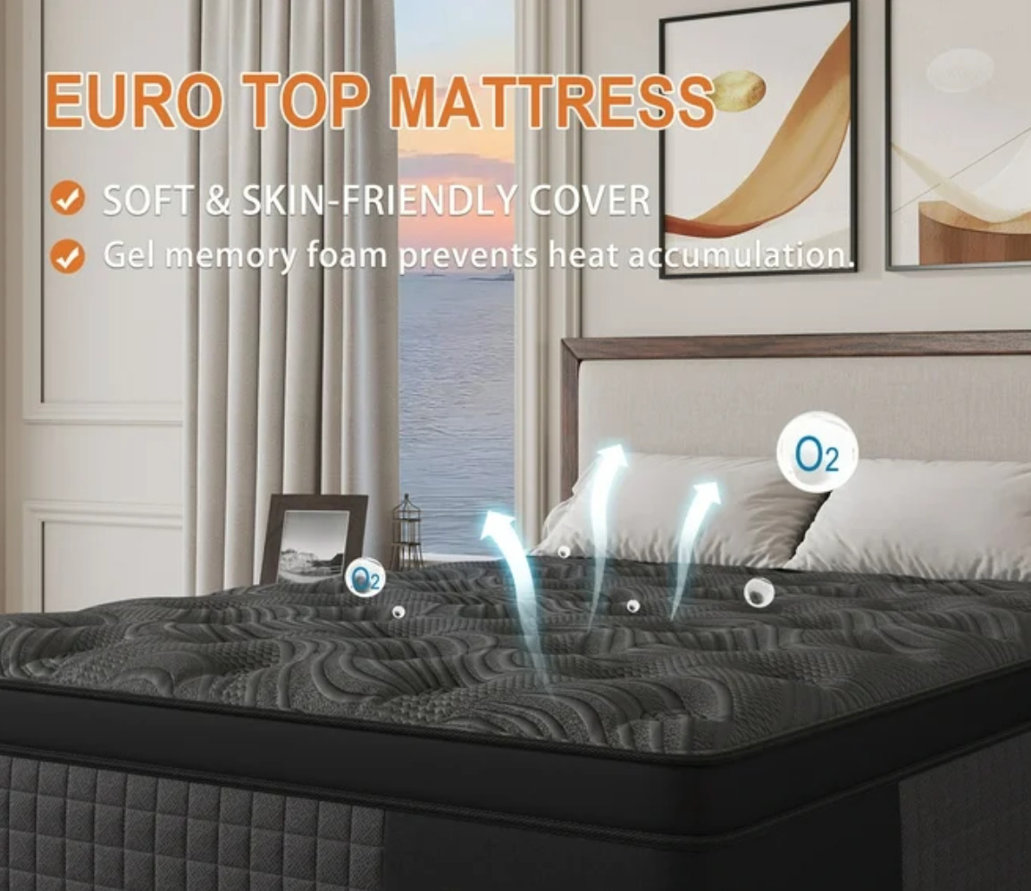 12in Full Gel Memory Foam Hybrid Mattress Medium Firm Bed Colchon Full Cama Box