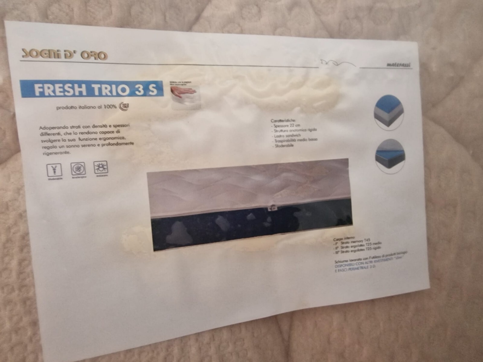 SUPER BIG MEMOREX MEMORY FOAM ANTI MITE 3 LAYER DOUBLE MATTRESS