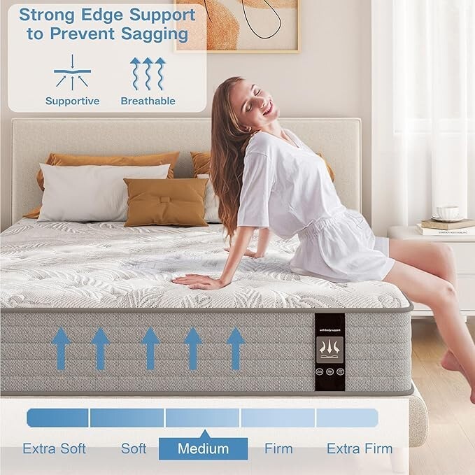 12″ 14″ Memory Foam Spring Hybrid Mattress Twin Full Queen King Size in a Box