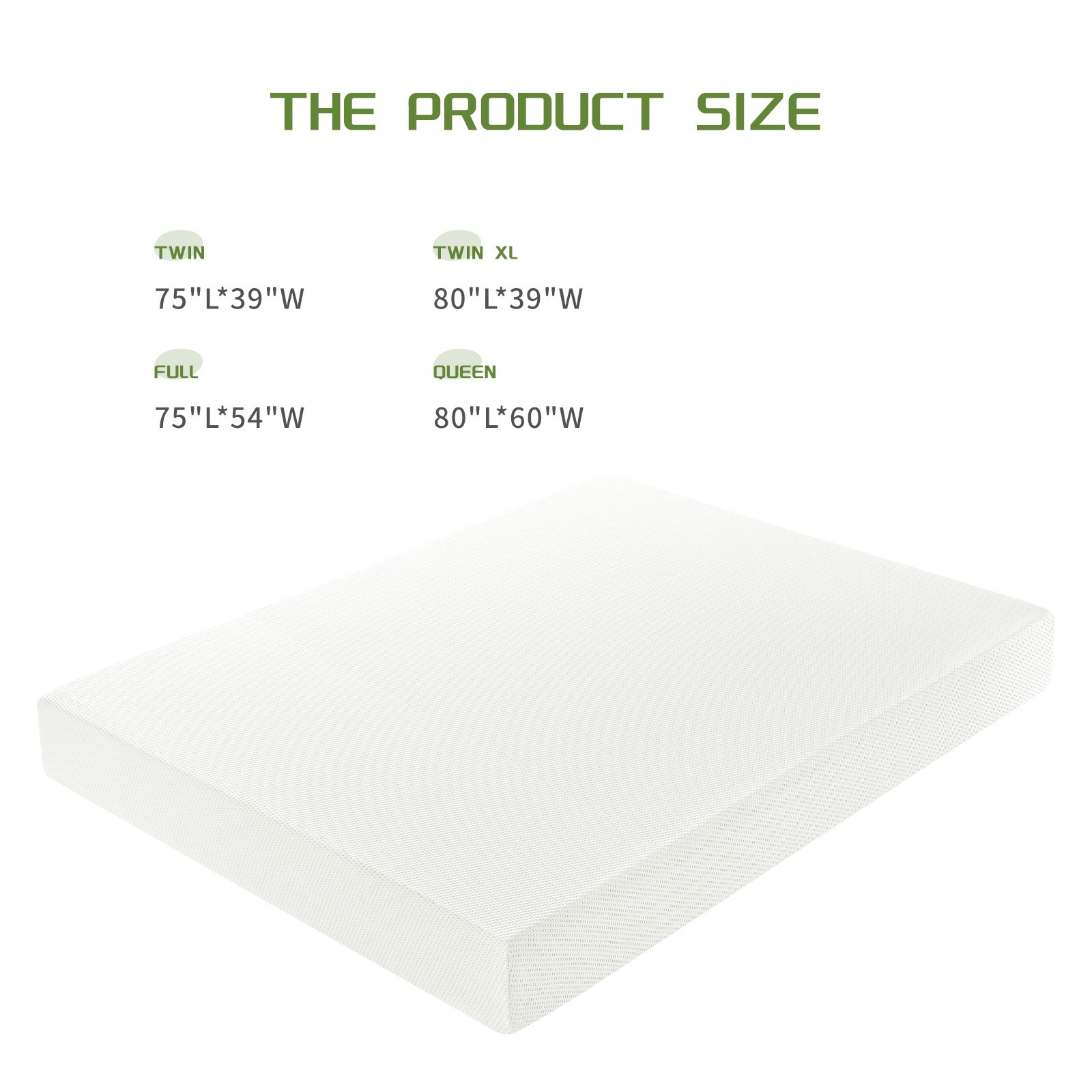 5″ 6″ Memory Foam Mattress with Breathable Cooling Green Tea Gel Pressure Relief