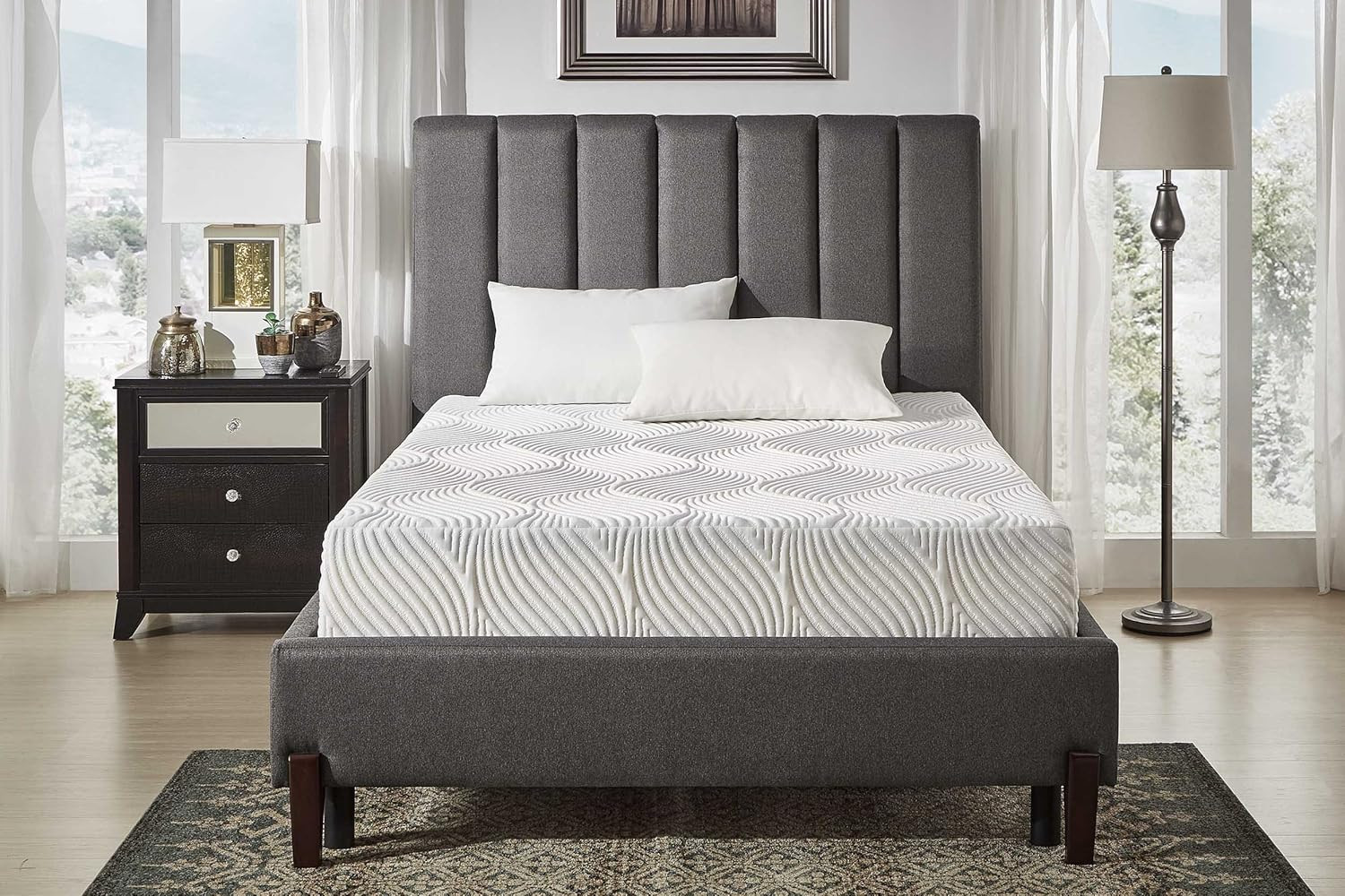 Nocturne 10″ Gel Memory Foam Mattress – California King, White