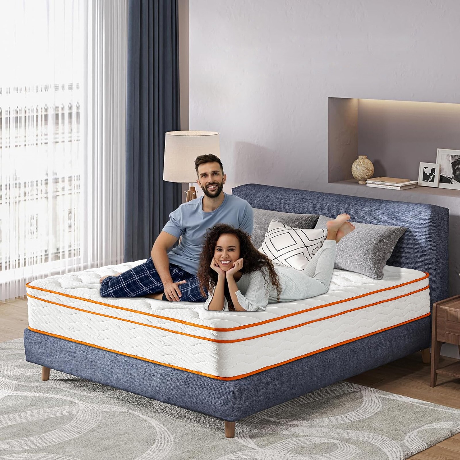 OUUI 10″ 12″ Hybrid Mattress Medium Firm Memory Foam Mattresses In A Box