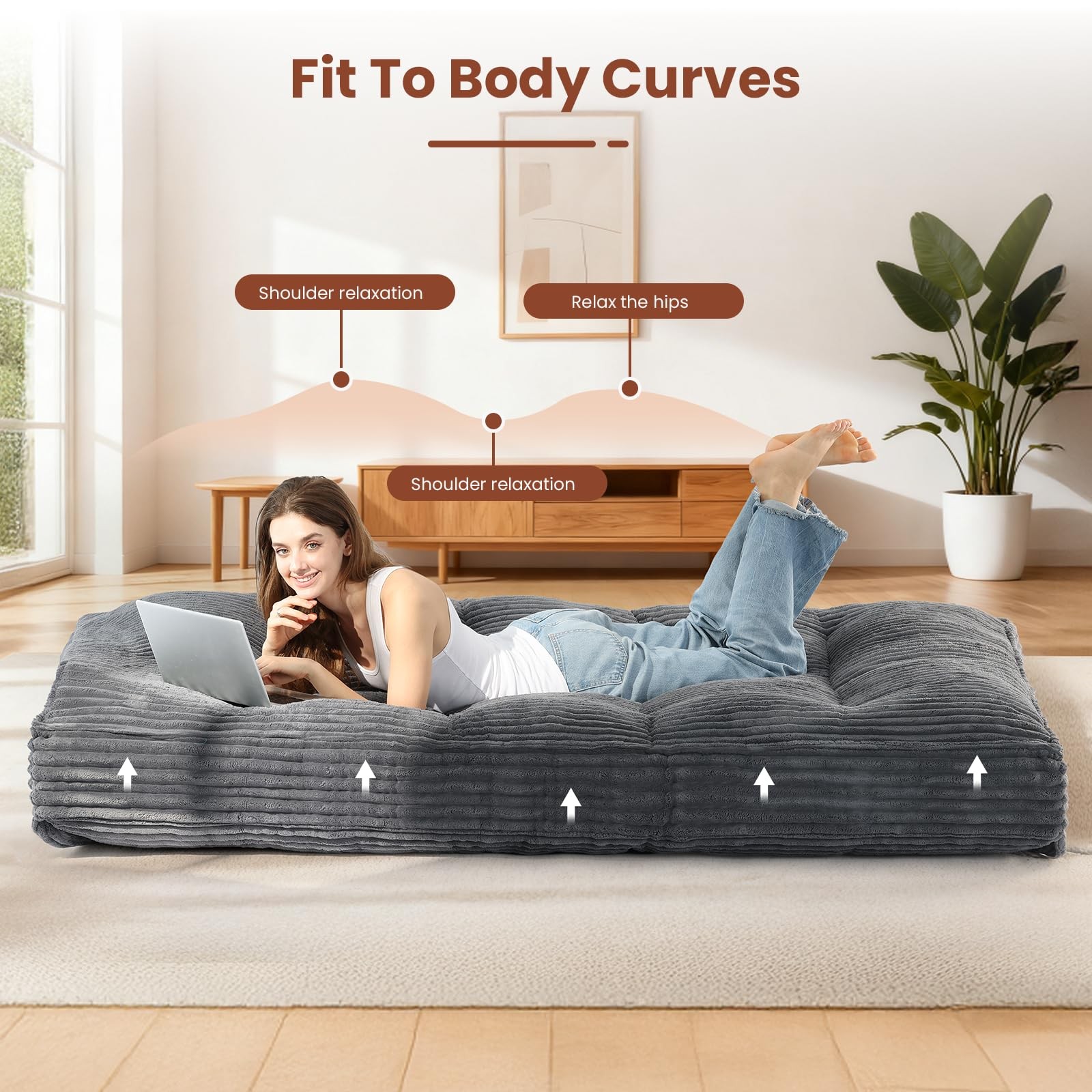 feliz home 10″ Futon Mattress Queen Size,Futons Sofa Couch Bed with Straps,