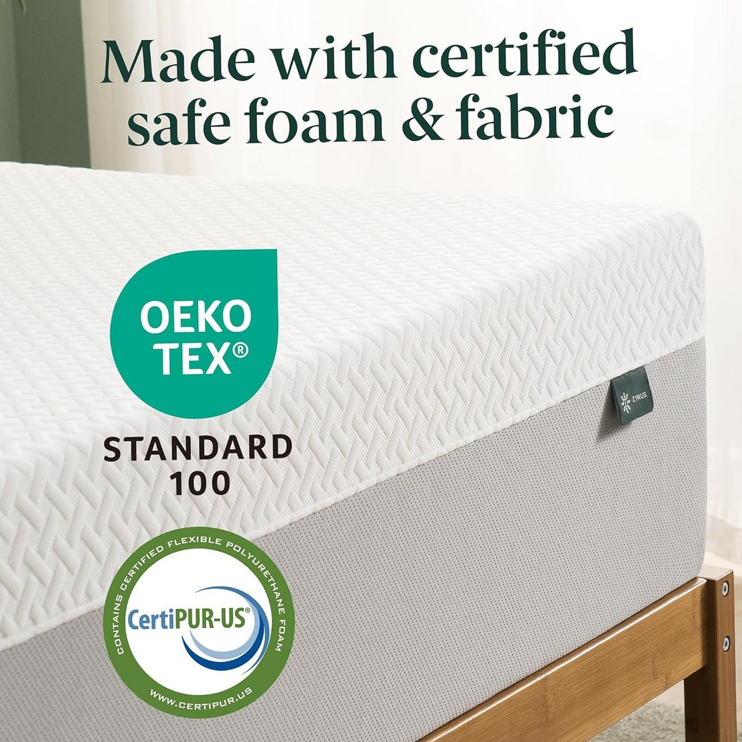 Zinus 12 Inch Green Tea Memory Foam Mattress Queen Fiberglass Free Medium NEW