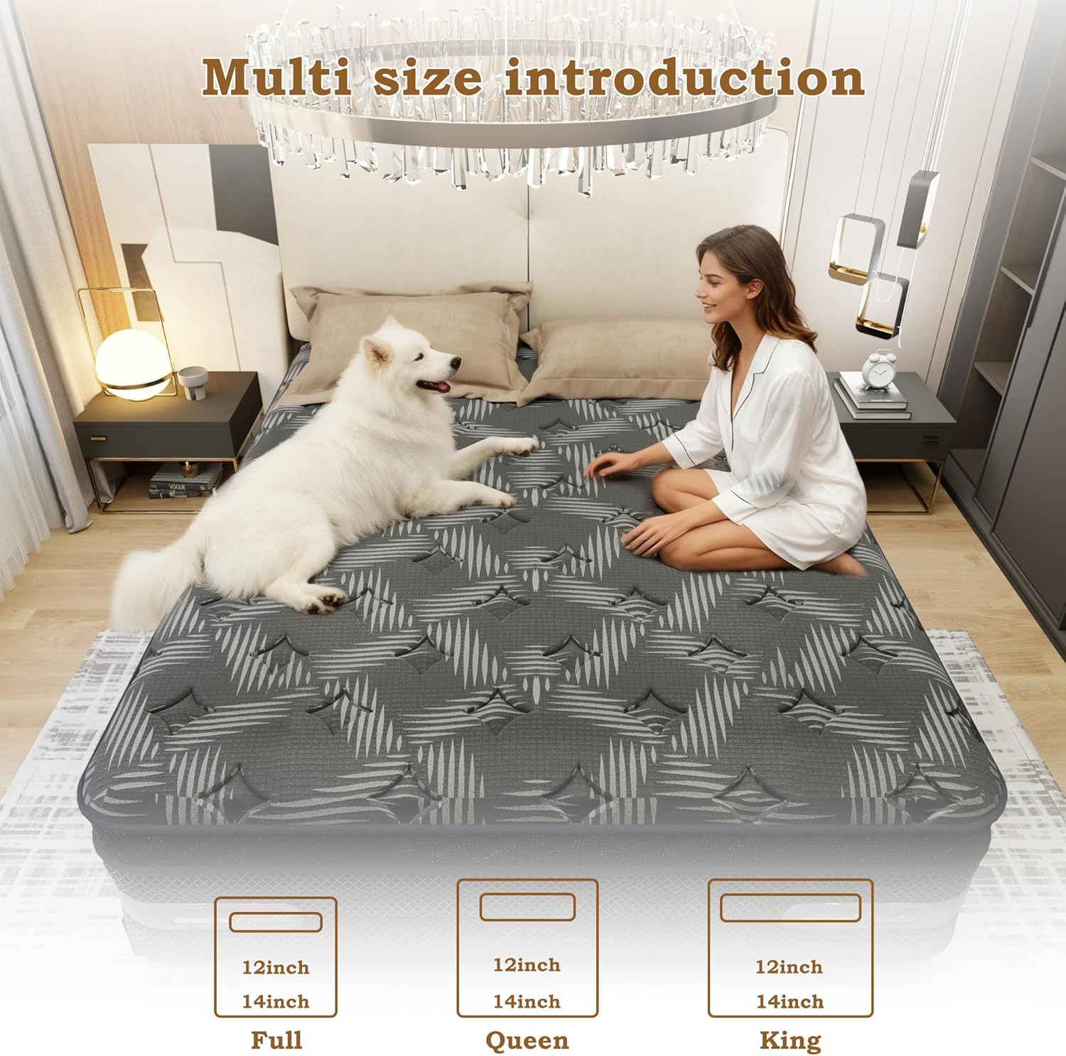 12″ Cooling Gel Memory Foam Mattress – Extra Firm, Breathable, 10-Year Warranty