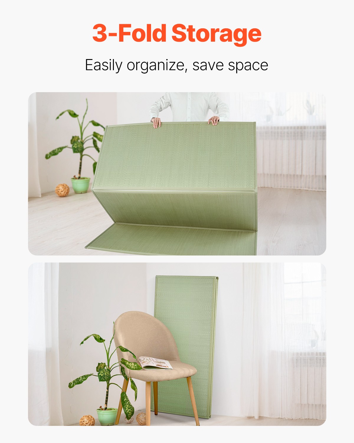 Uimoso Japanese Tatami Mat Full XL 55x80in Foldable Non-Slip Rush Grass Mattress