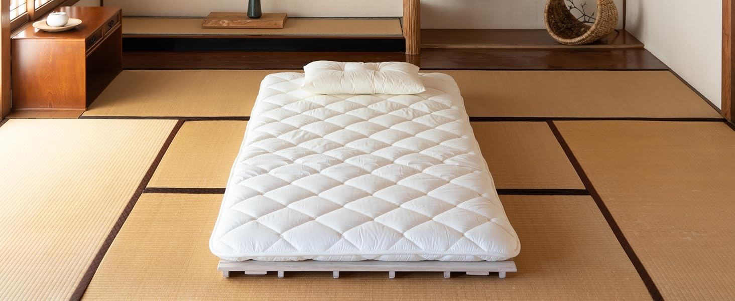 Wood Half-Fold-Type Slatted Bed Twin (38x78in) for Japanese Floor