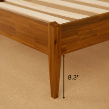 Dinkee 15″ Solid Wood Platform Bed Fre Without Headboard – Japanese
