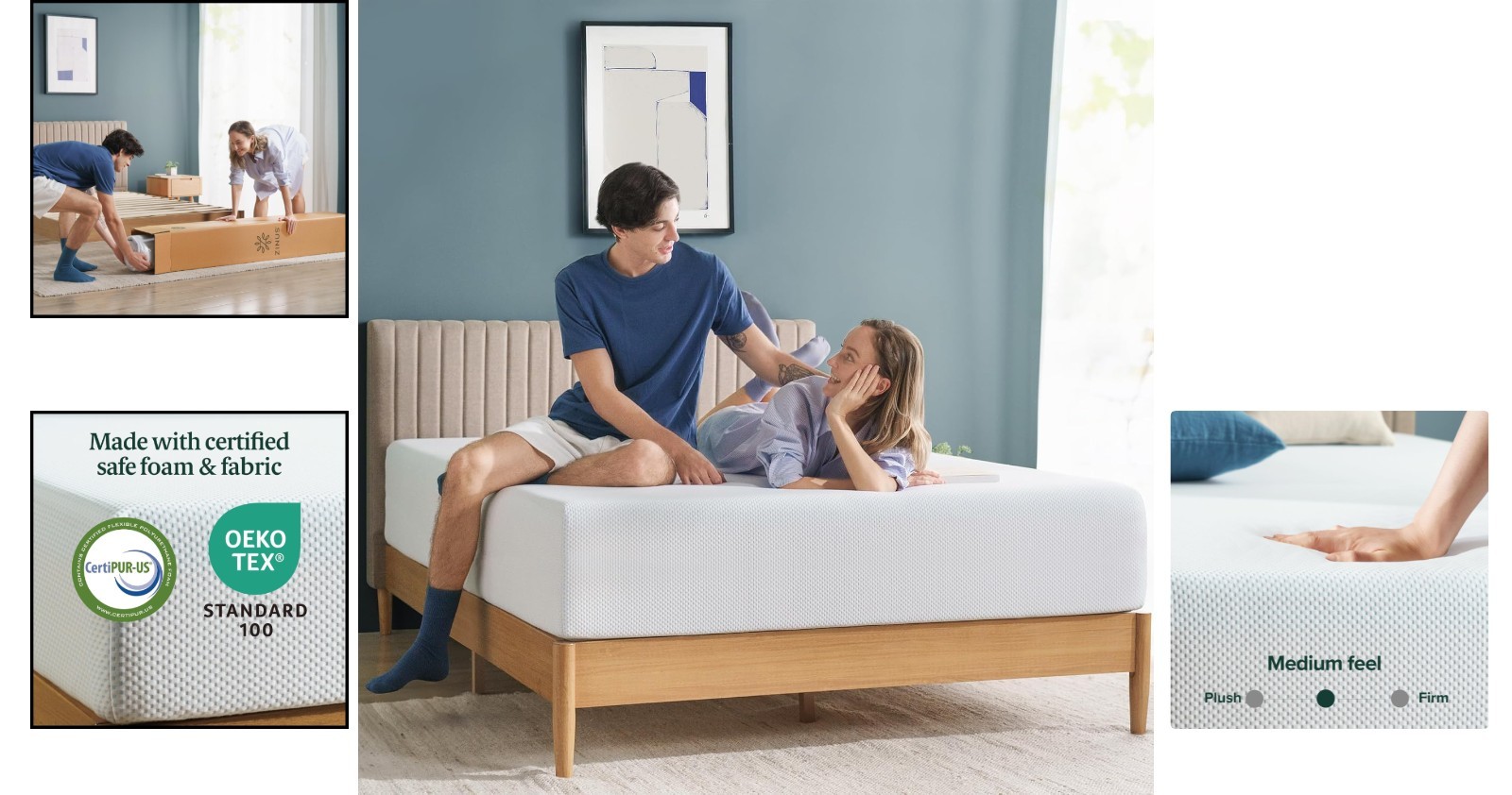 10-Inch Full Green Tea Cooling Gel Memory Foam Mattress with Pressure Relief
