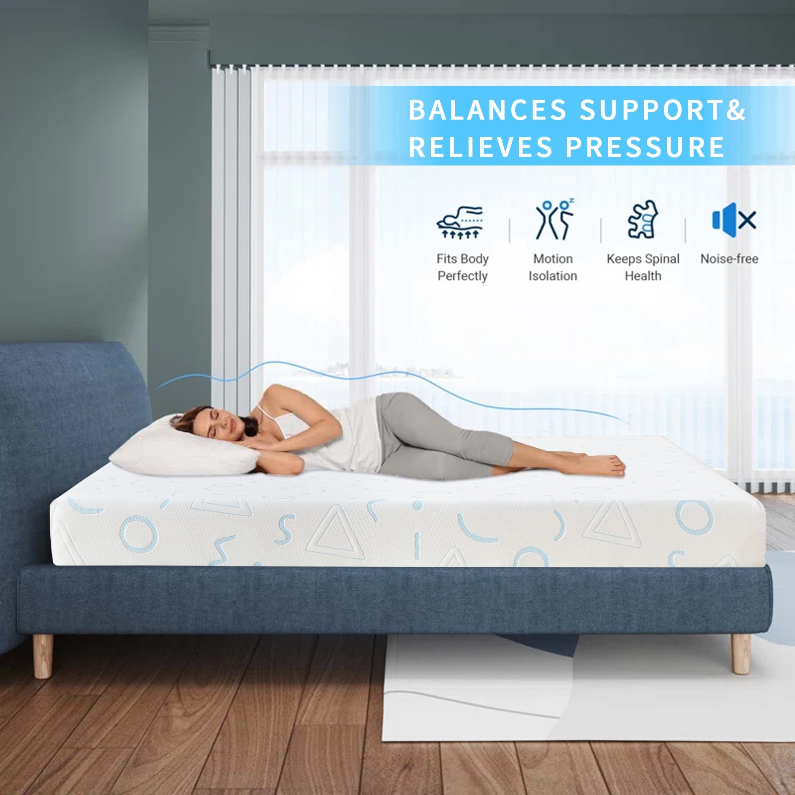 5″ 6″ Memory Foam Medium-Firm Mattress With Washable Cover for Pressure Relief
