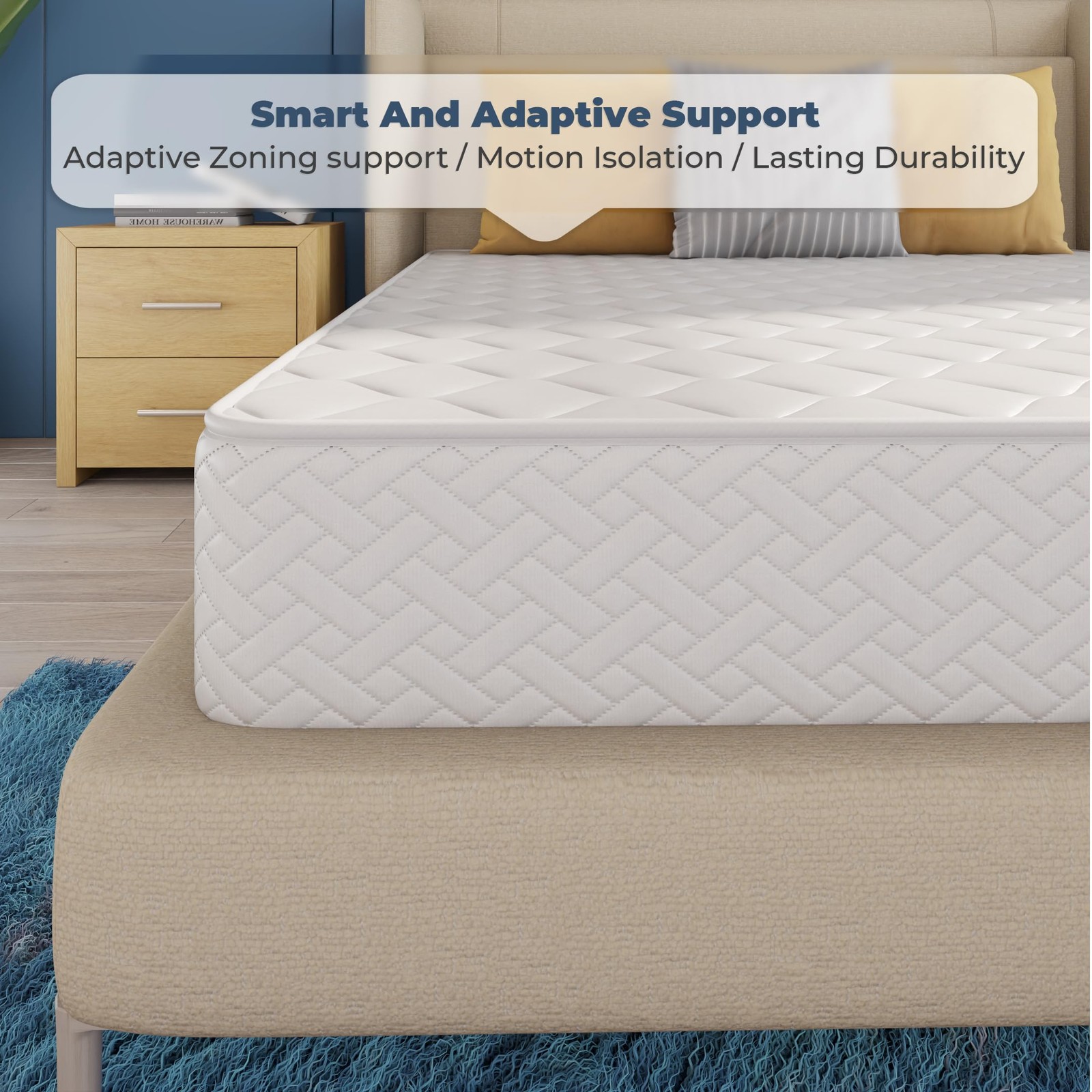 HomeLife 6-Inch Queen Mattress – Tight with High Density Foam – Breathable Polye