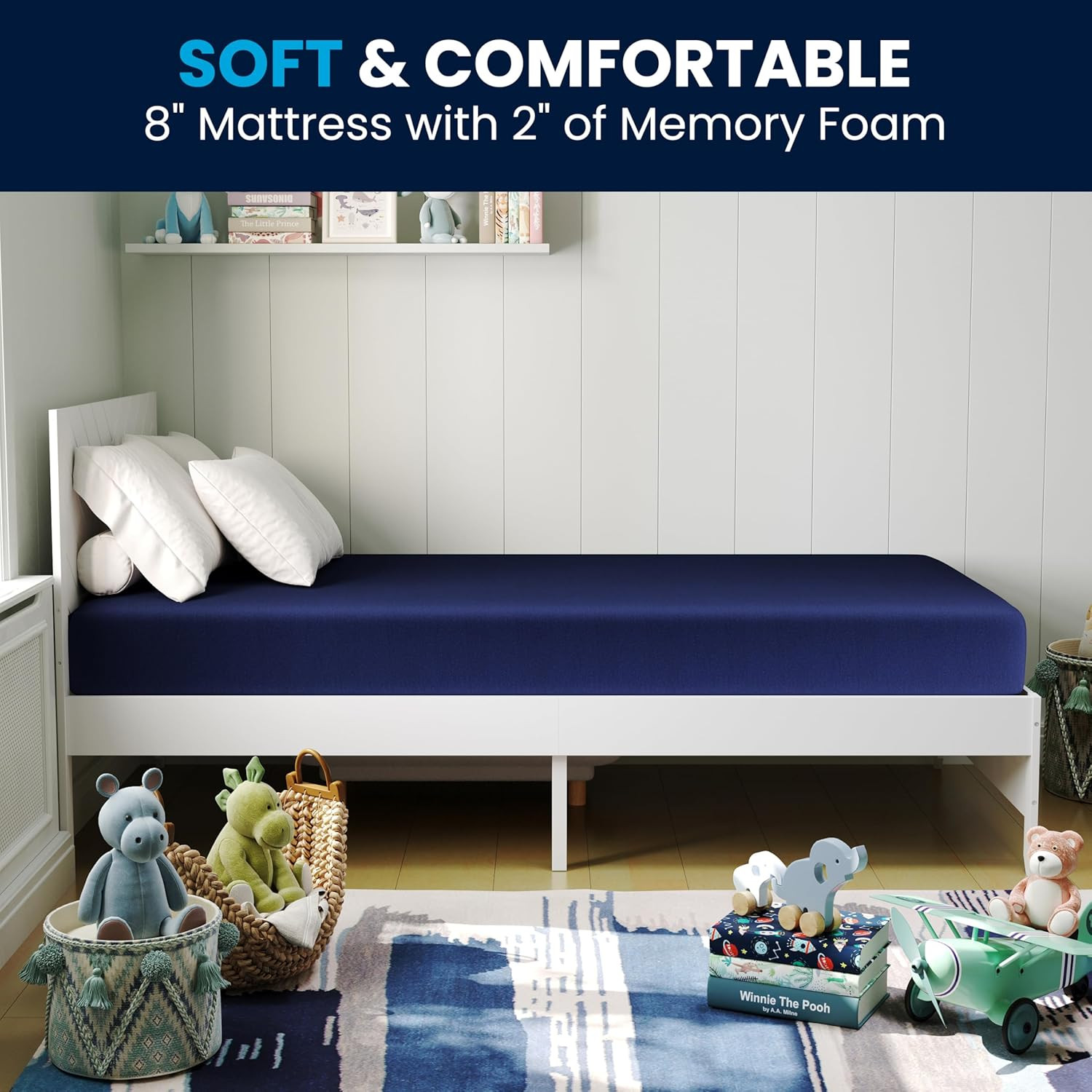 Irvine Twin XL Liquid-Resistant Memory Foam Mattress with Removable Cover