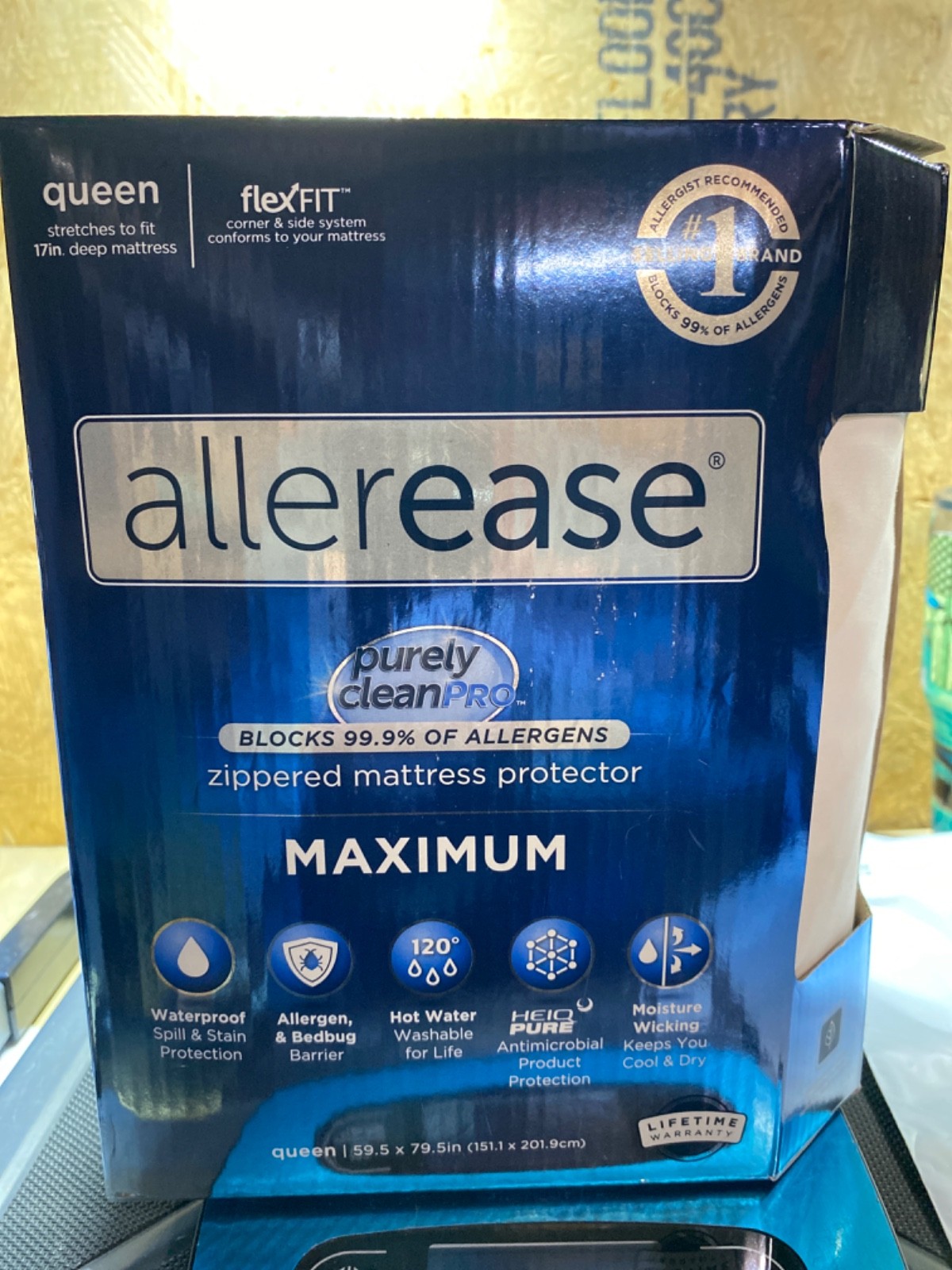 Aller-Ease 8914WM Maximum Allergy Relief Zippered Mattress Protector, Queen