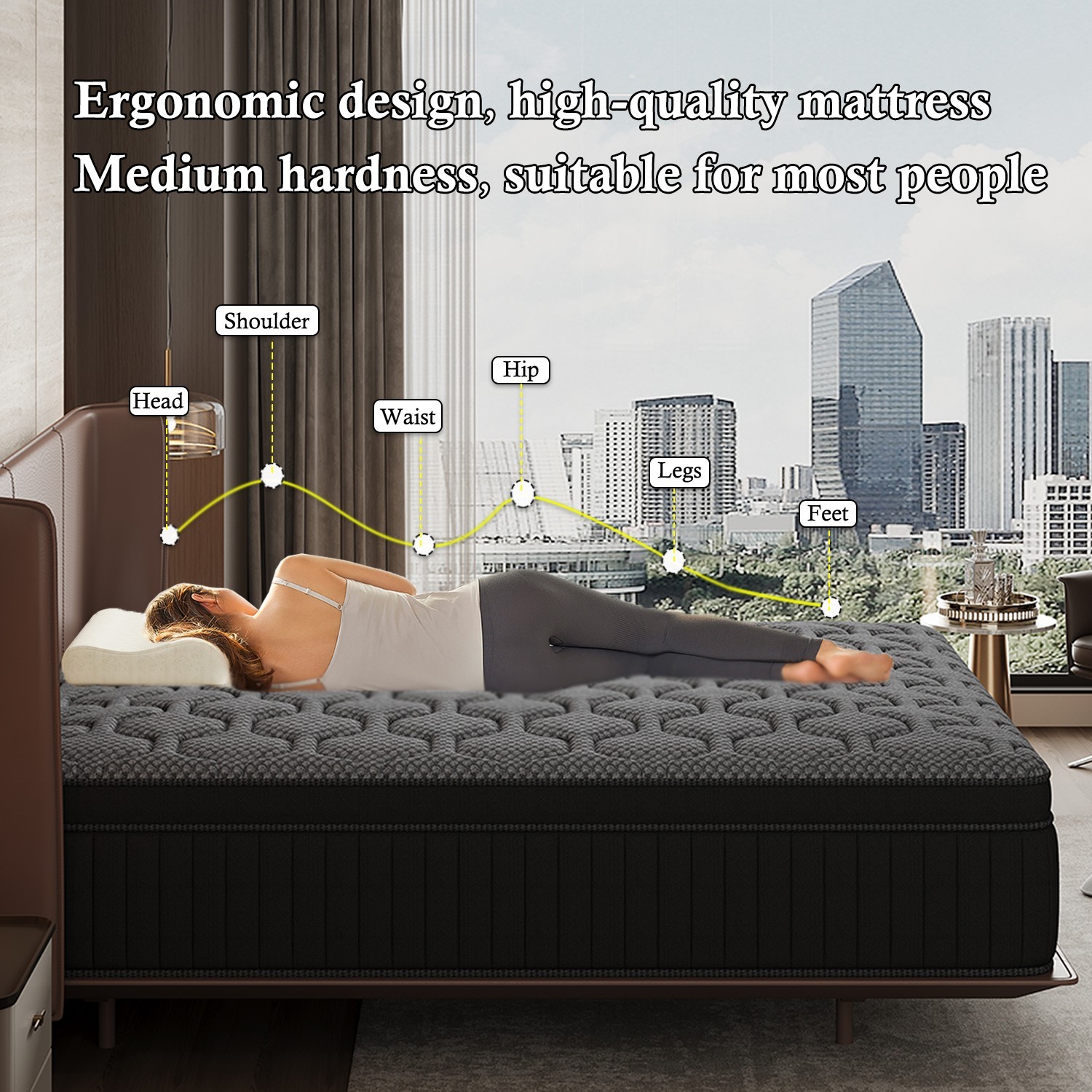 Hybrid Mattress in a Box–All Sizes–Firm or Medium Firm–8″10″ 12″ 14″Bed in a Box