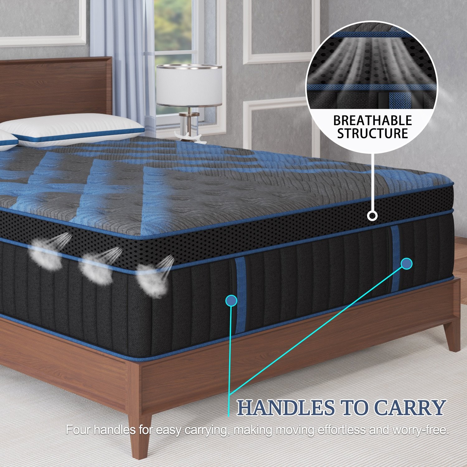 Duchessz 12″ Twin Full Queen King Size Gel Memory Foam Spring Mattress In A Box