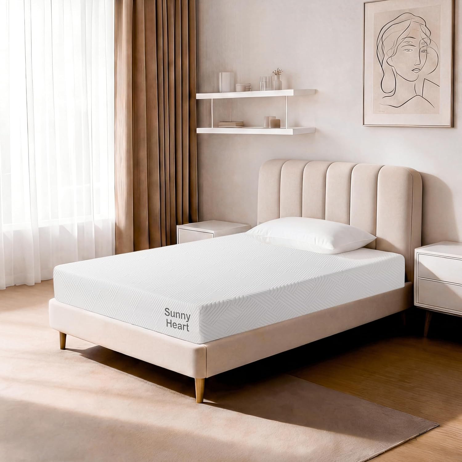 5 Inch Twin Size Memory Foam Mattress, Gel Cooling Bed Mattress with Breathable