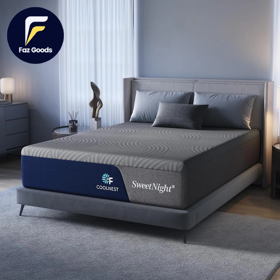 Coolnest 14 Inch King Size Mattress, Cooling King Memory Foam Mattress for Cool