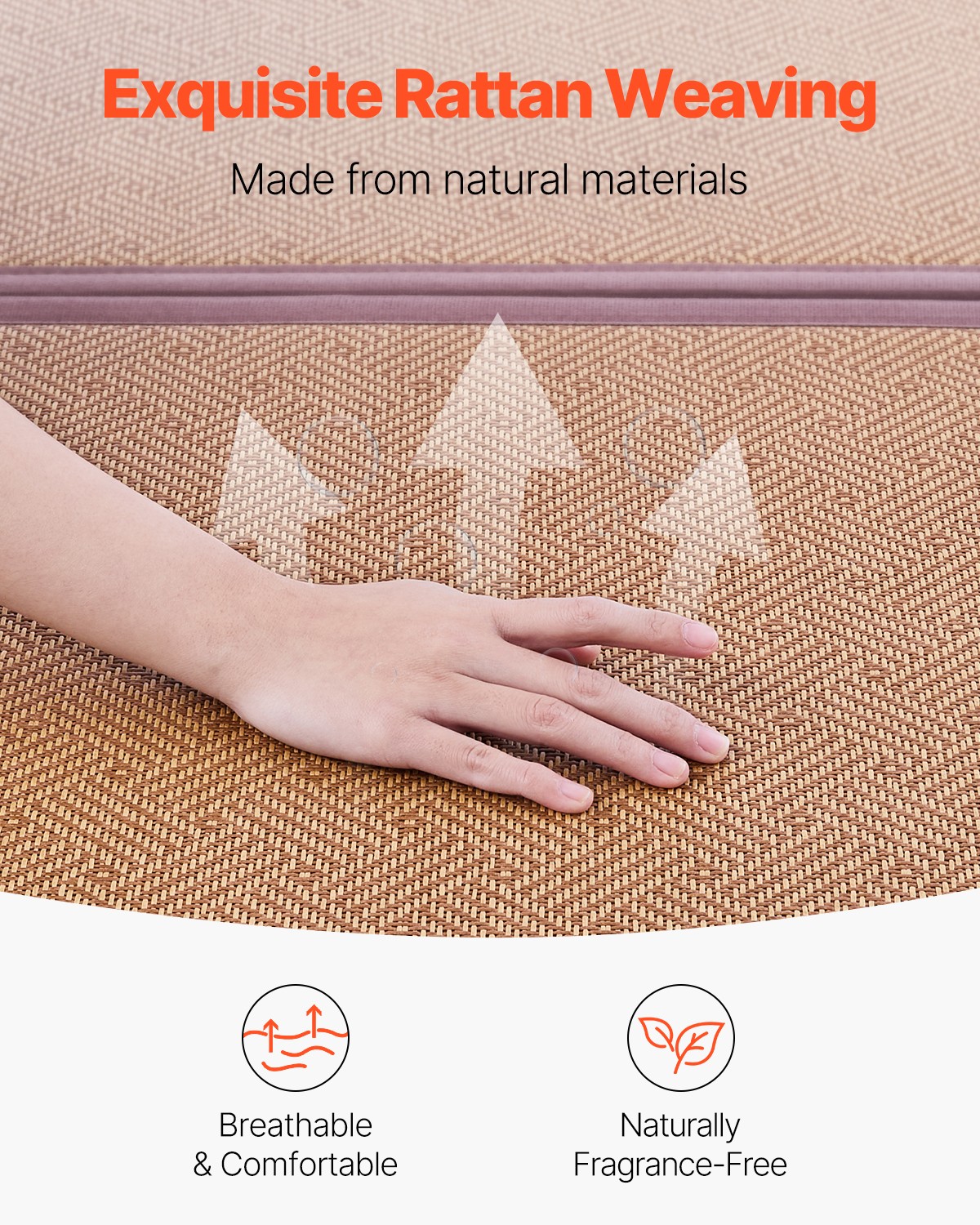 Japanese Tatami Mat 80 x 39 in Foldable Natural Rattan Tatami Mattress
