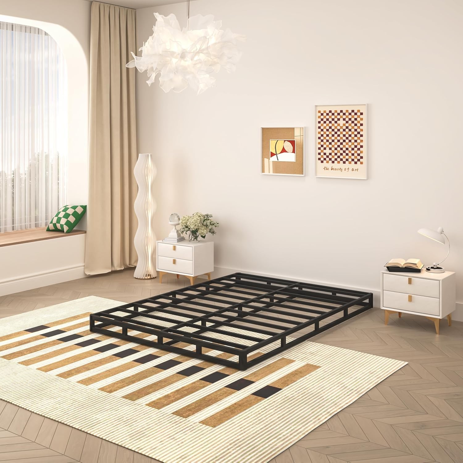Metal Box Spring, Heavy Duty 3000 lbs Mattress Foundation