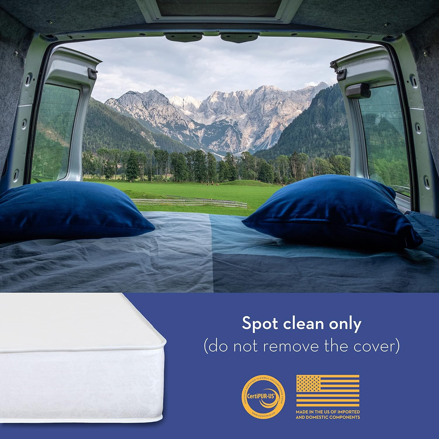 Short Queen Mattress for RV Camper, 8-Inch Memory Foam – Certipur-Us Certified R