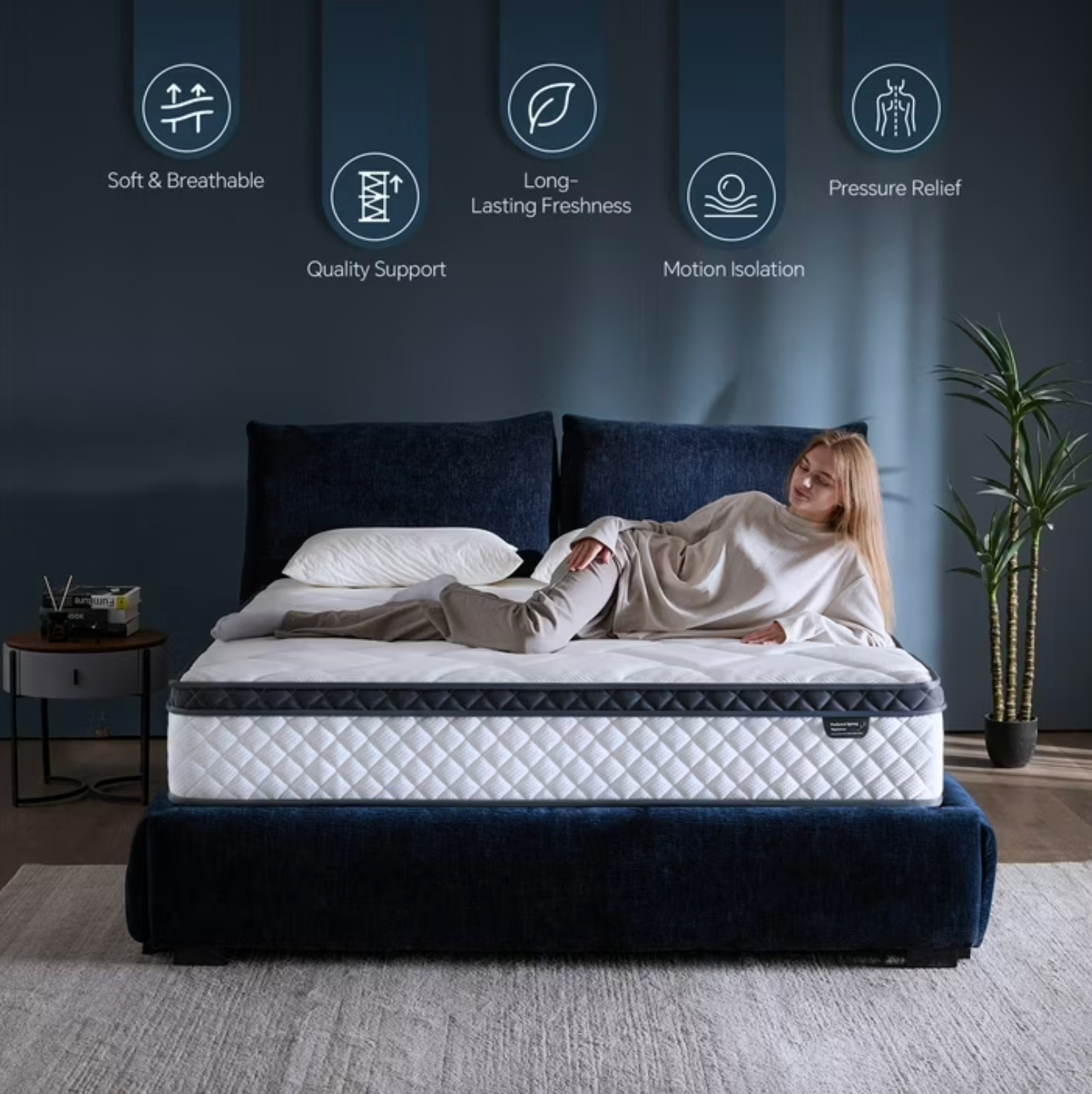 12″ Full Colchon Memory Foam Hibrido Cama Full Mattress Medium Firm Hybrid