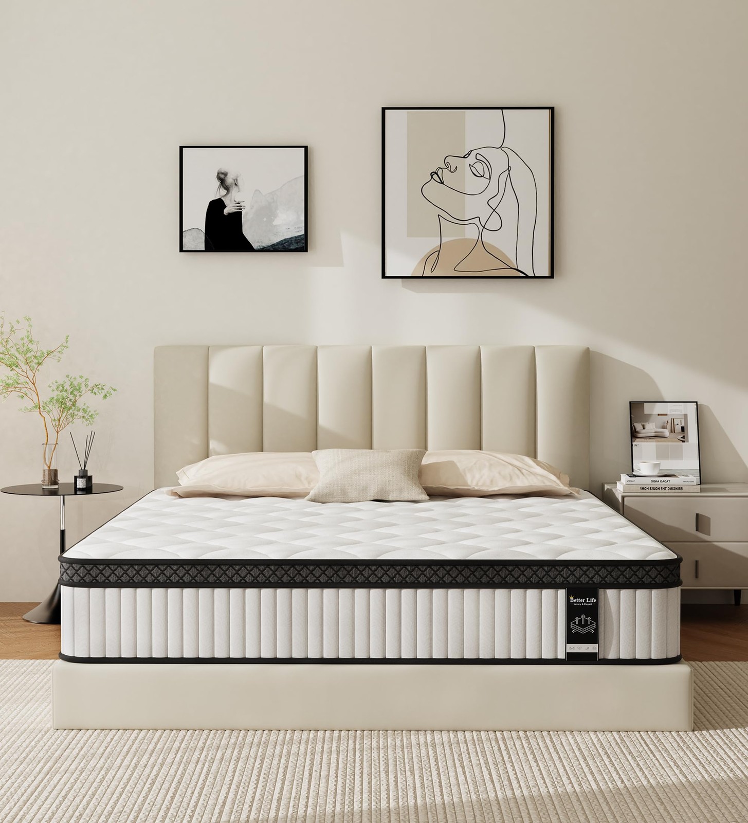 Queen Mattress,10 Inch Hybrid Mattress in a Box with Gel Memory Foam and Pocket