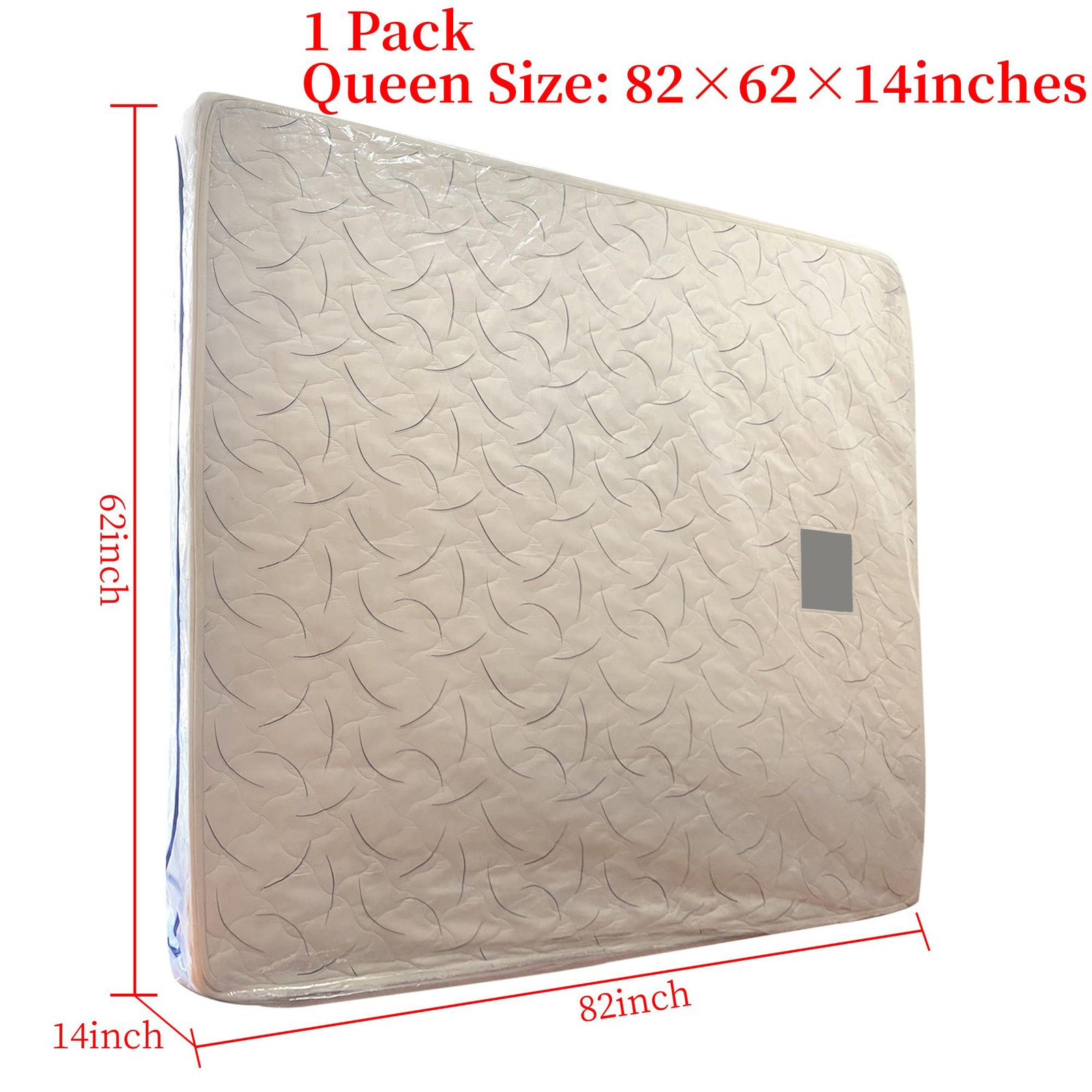 Queen Bed Mattress Bag, 3 Mil Zipper, Waterproof Moving Cover, White