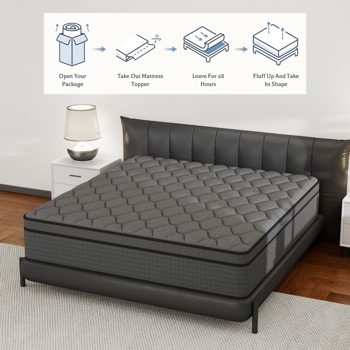 8″/12″/14″ Gel Memory Foam Mattress Pocket Spring Twin Full Queen King in a Box