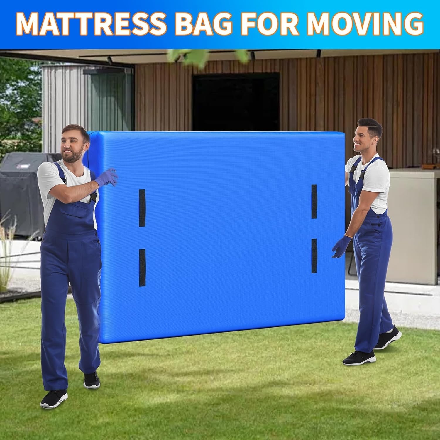 Heavy Duty Waterproof King Mattress Bag with Handles – 82”L x 79”W x 15”D